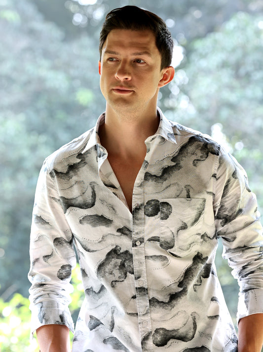 Shuttle Grey Printed Shirt