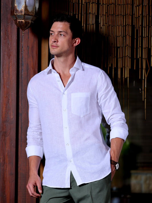 White Pure Linen Shirt