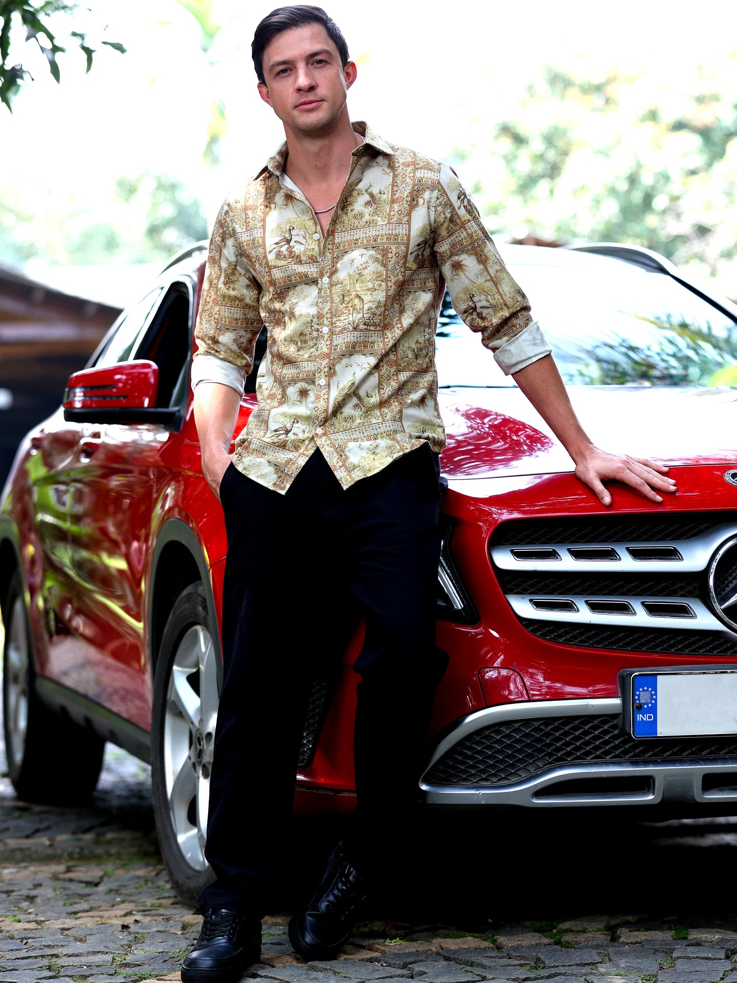 Almond Frost Printed Shirt