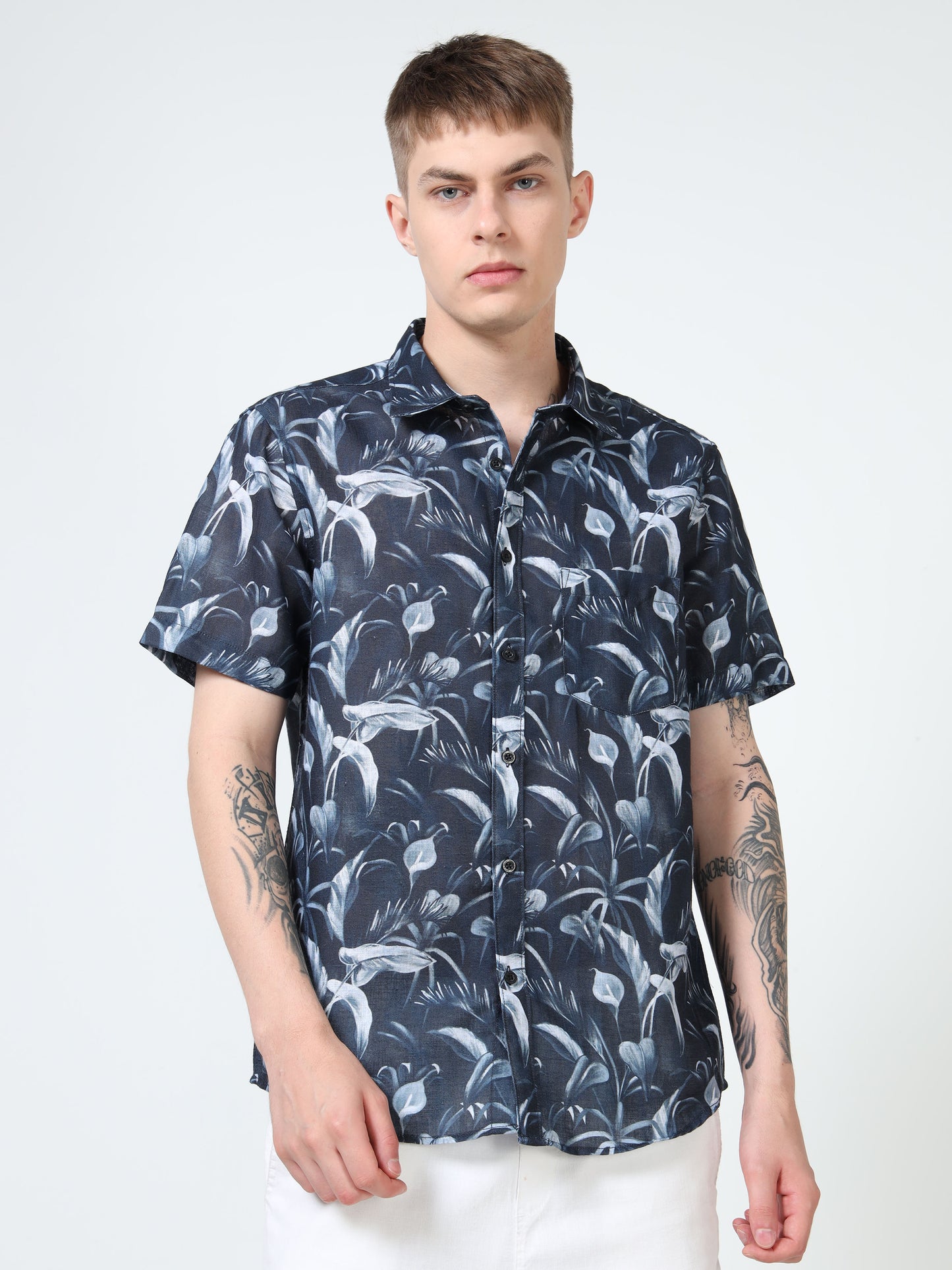 Martin Smith Men’s Regular Fit Cotton Half Sleeves Casual Shirt