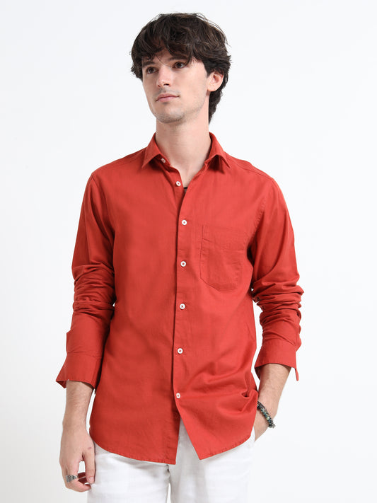 Pure Linen Red Shirt