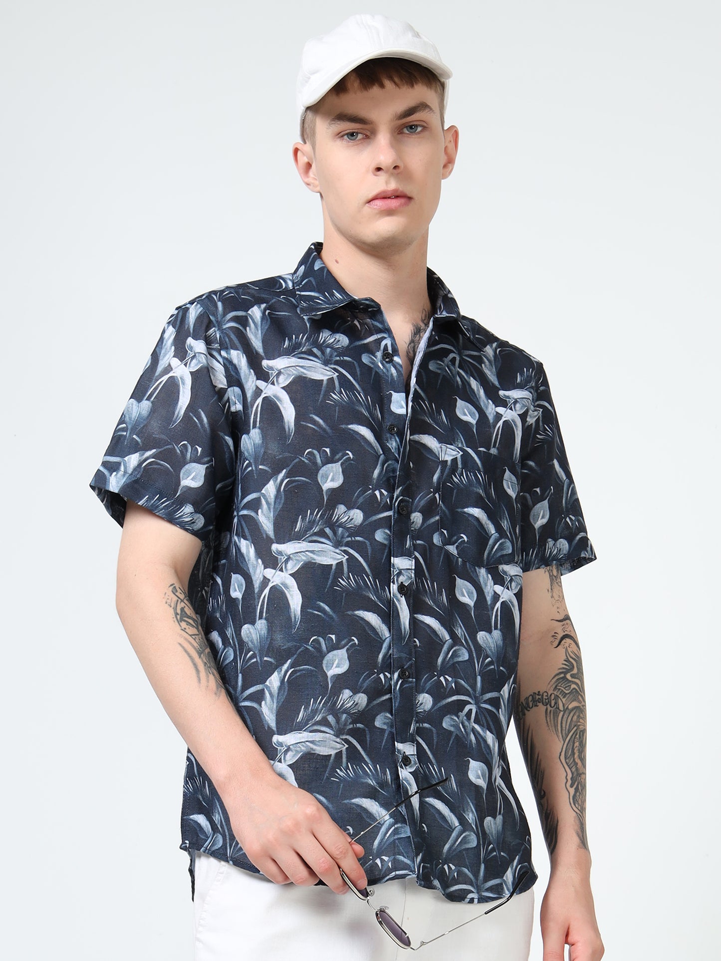 Martin Smith Men’s Regular Fit Cotton Half Sleeves Casual Shirt
