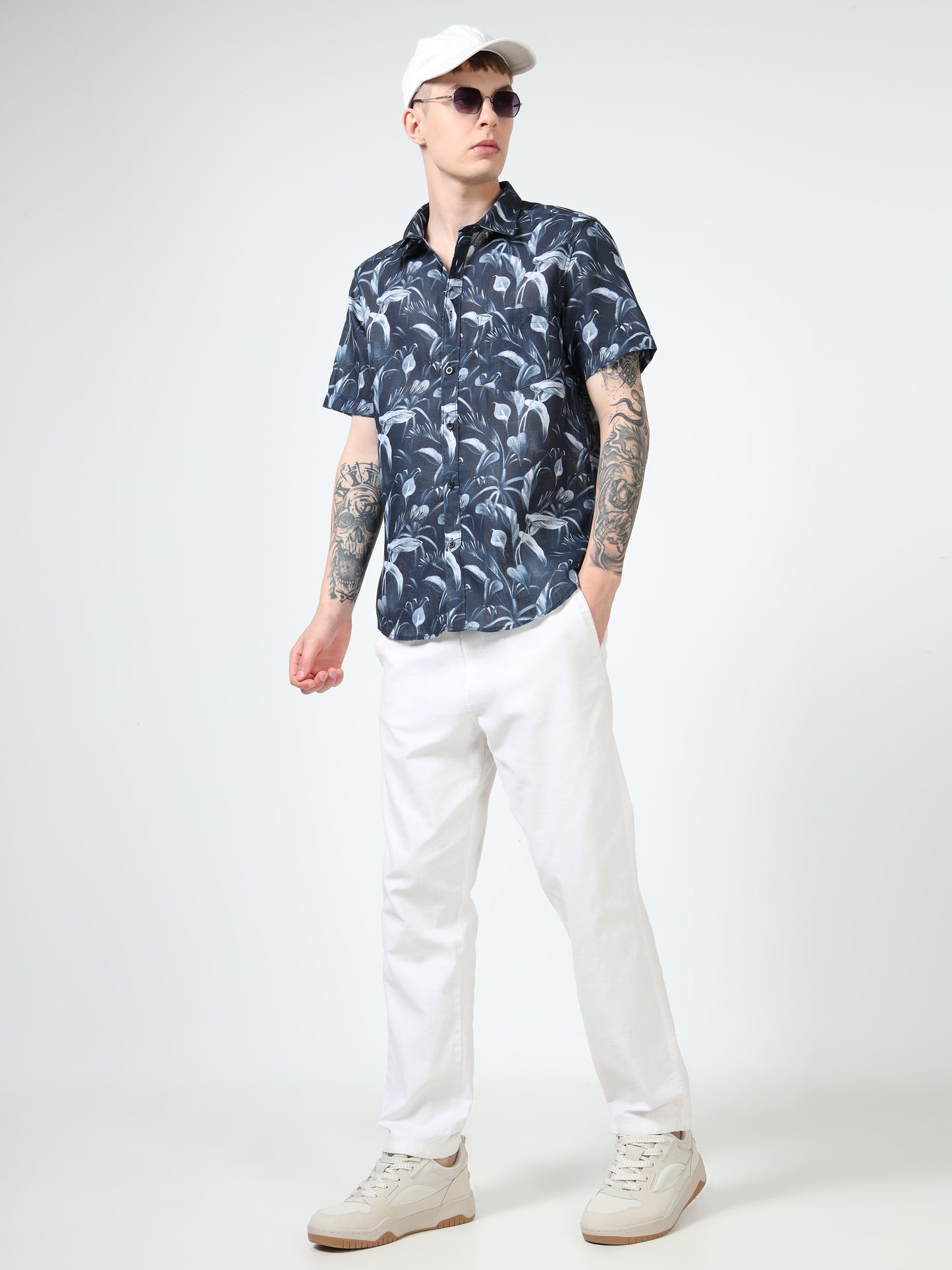 Martin Smith Men’s Regular Fit Cotton Half Sleeves Casual Shirt