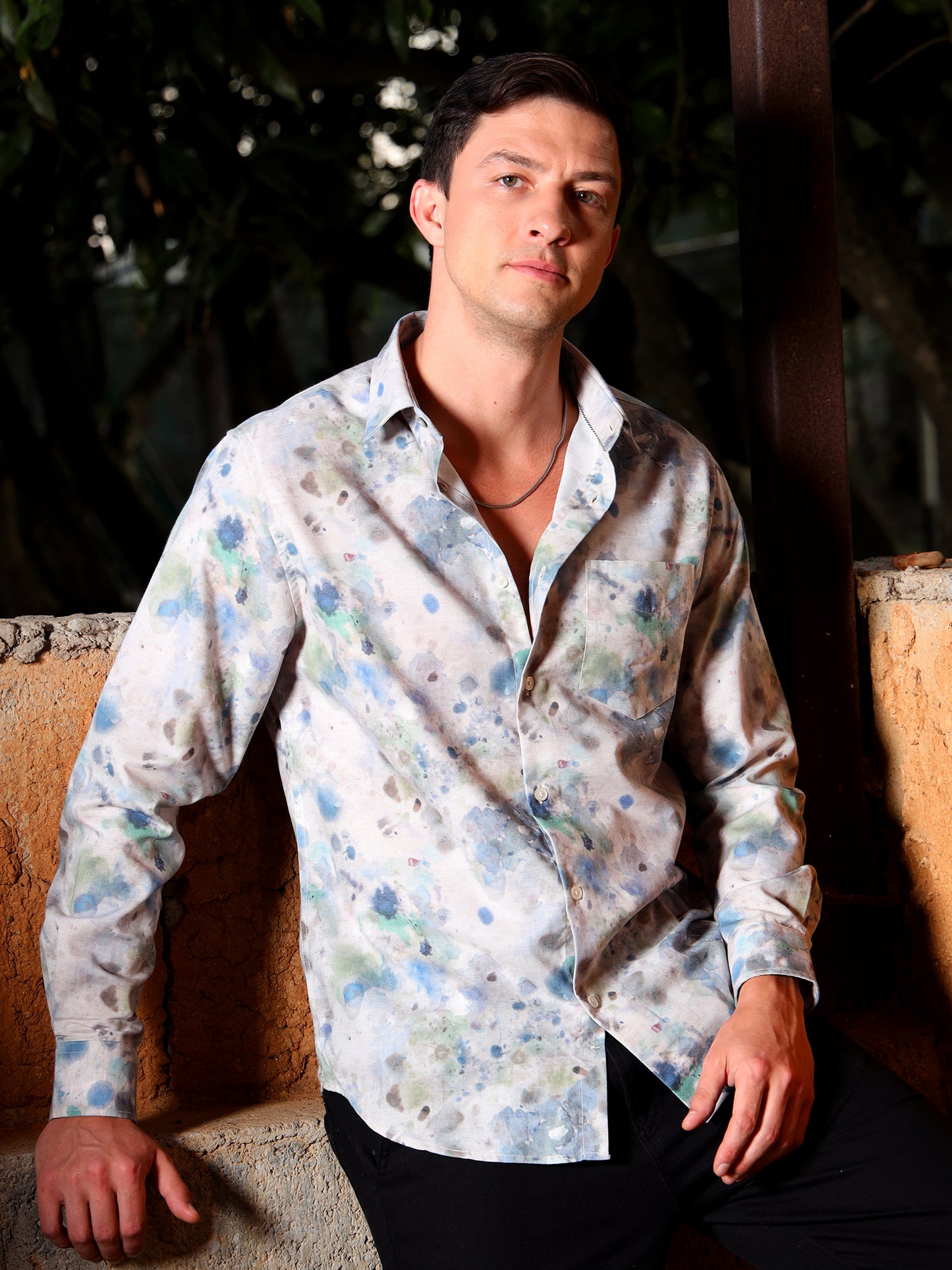 Grey Trend Print Shirt