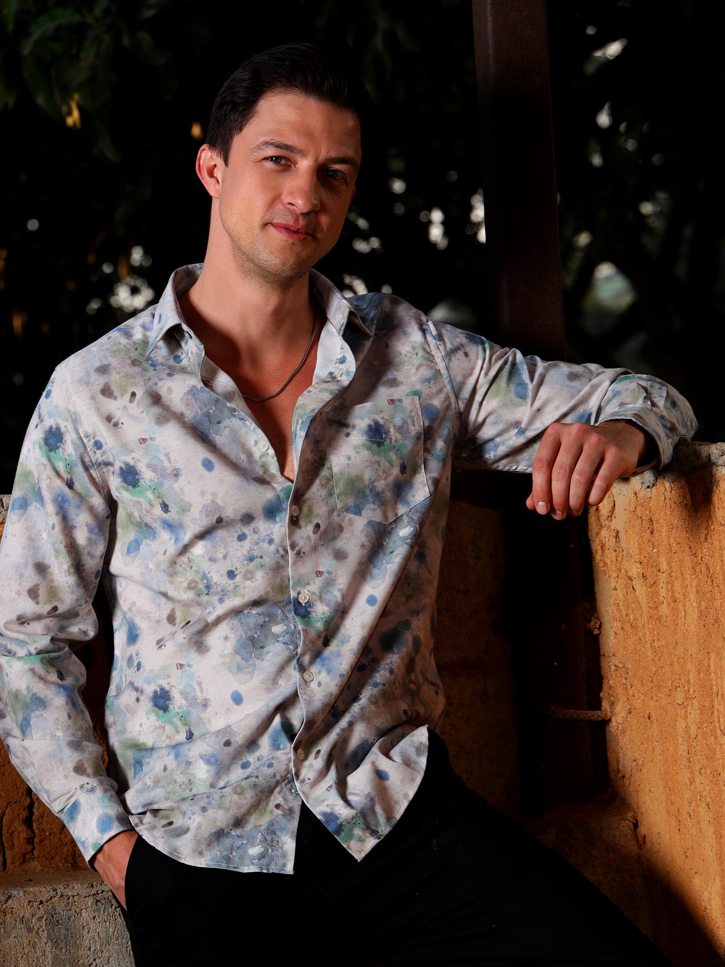 Grey Trend Print Shirt