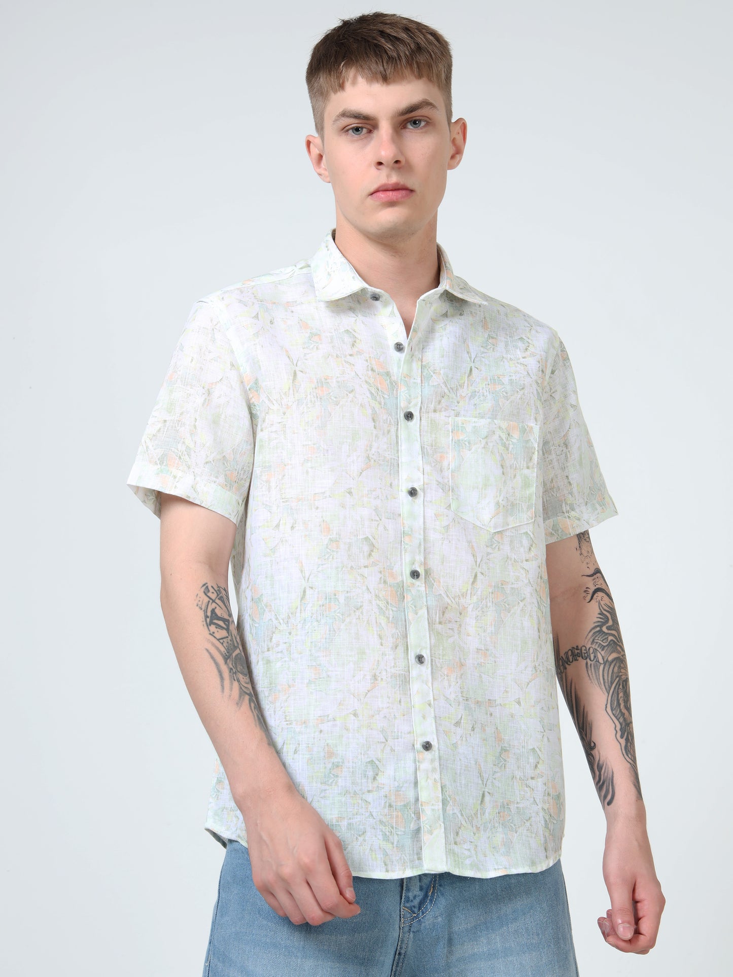 Martin Smith Men’s Regular Fit Cotton Half Sleeves Casual Shirt
