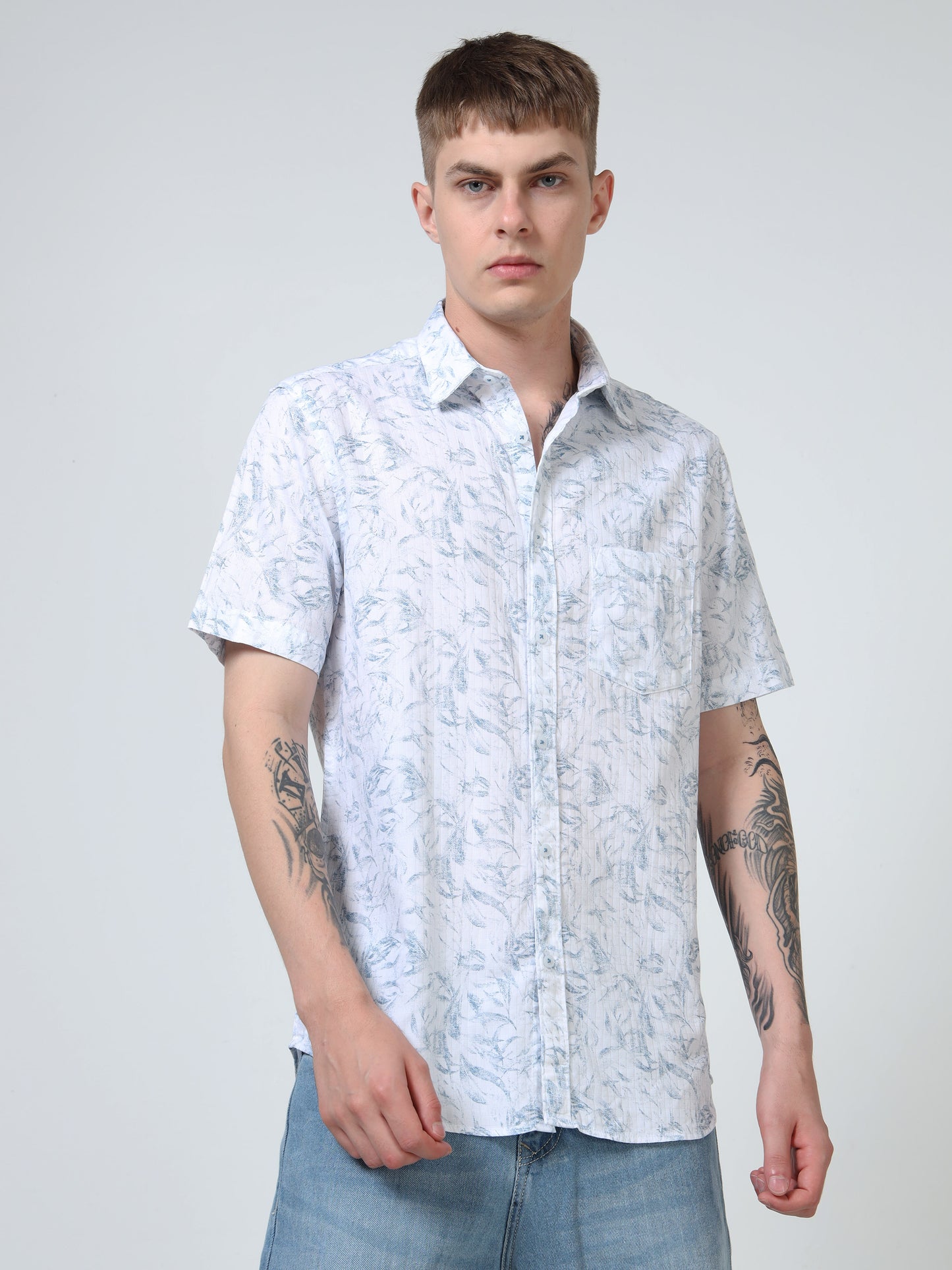 Martin Smith Men’s Regular Fit Cotton Half Sleeves Casual Shirt