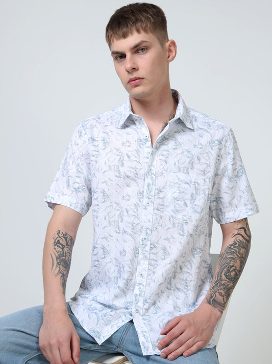 Martin Smith Men’s Regular Fit Cotton Half Sleeves Casual Shirt