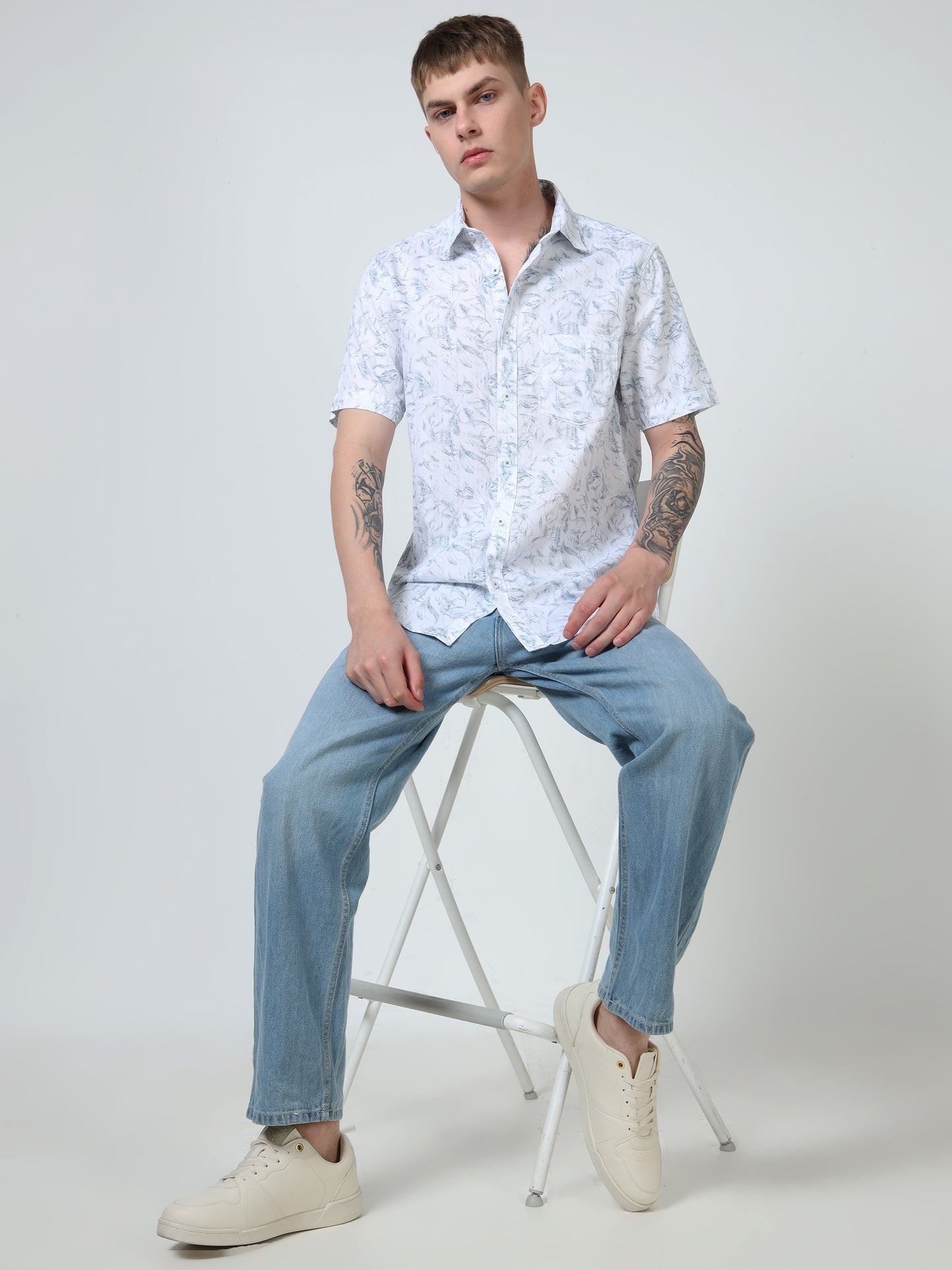 Martin Smith Men’s Regular Fit Cotton Half Sleeves Casual Shirt