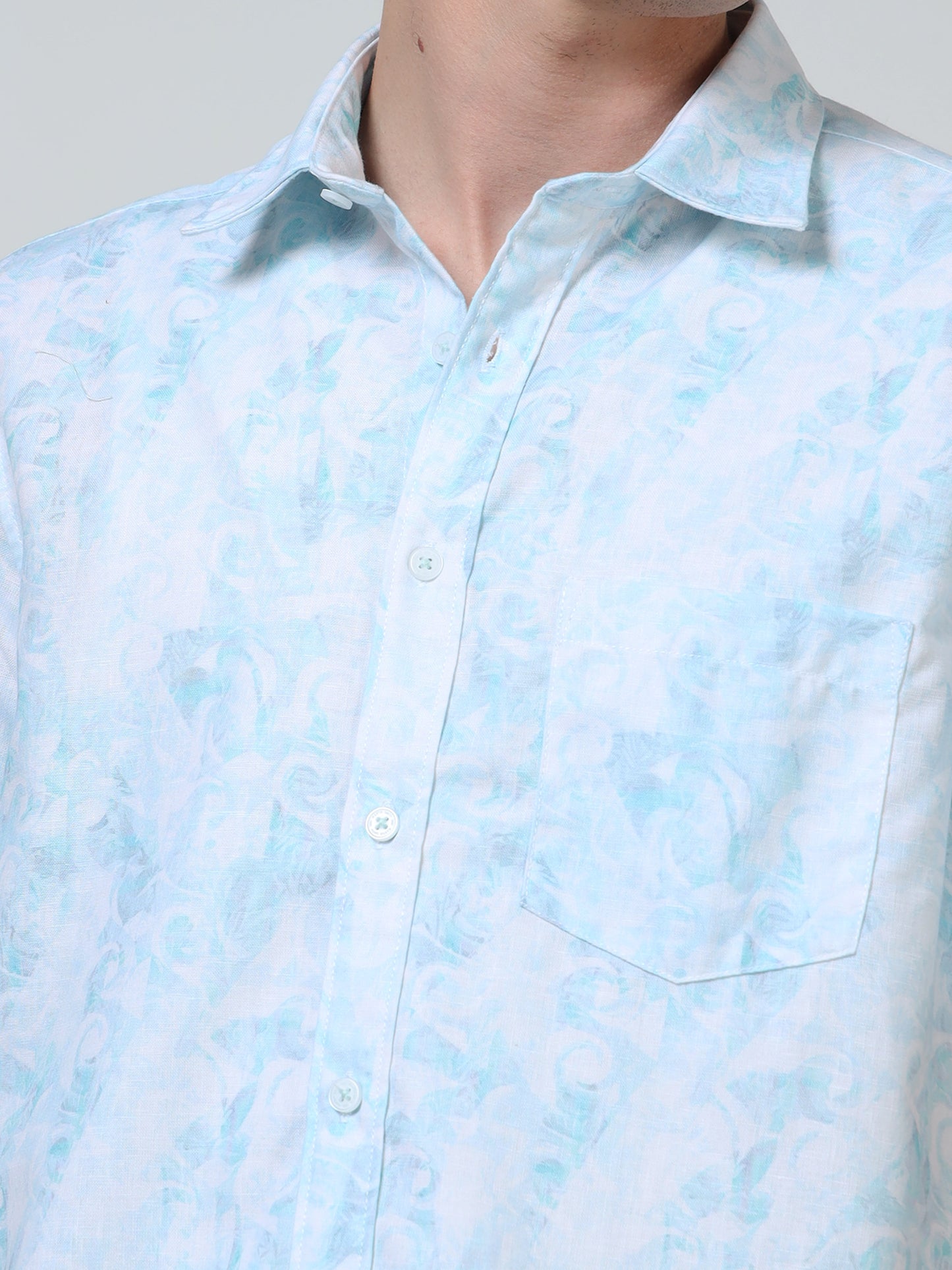Martin Smith Men’s Regular Fit Cotton Linen Half Sleeves Casual Shirt