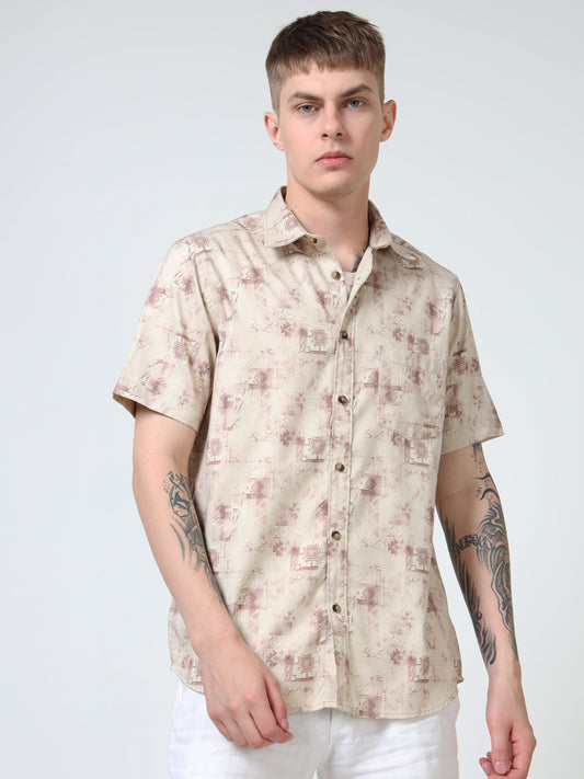 Martin Smith Men’s Regular Fit Cotton Half Sleeves Casual Shirt