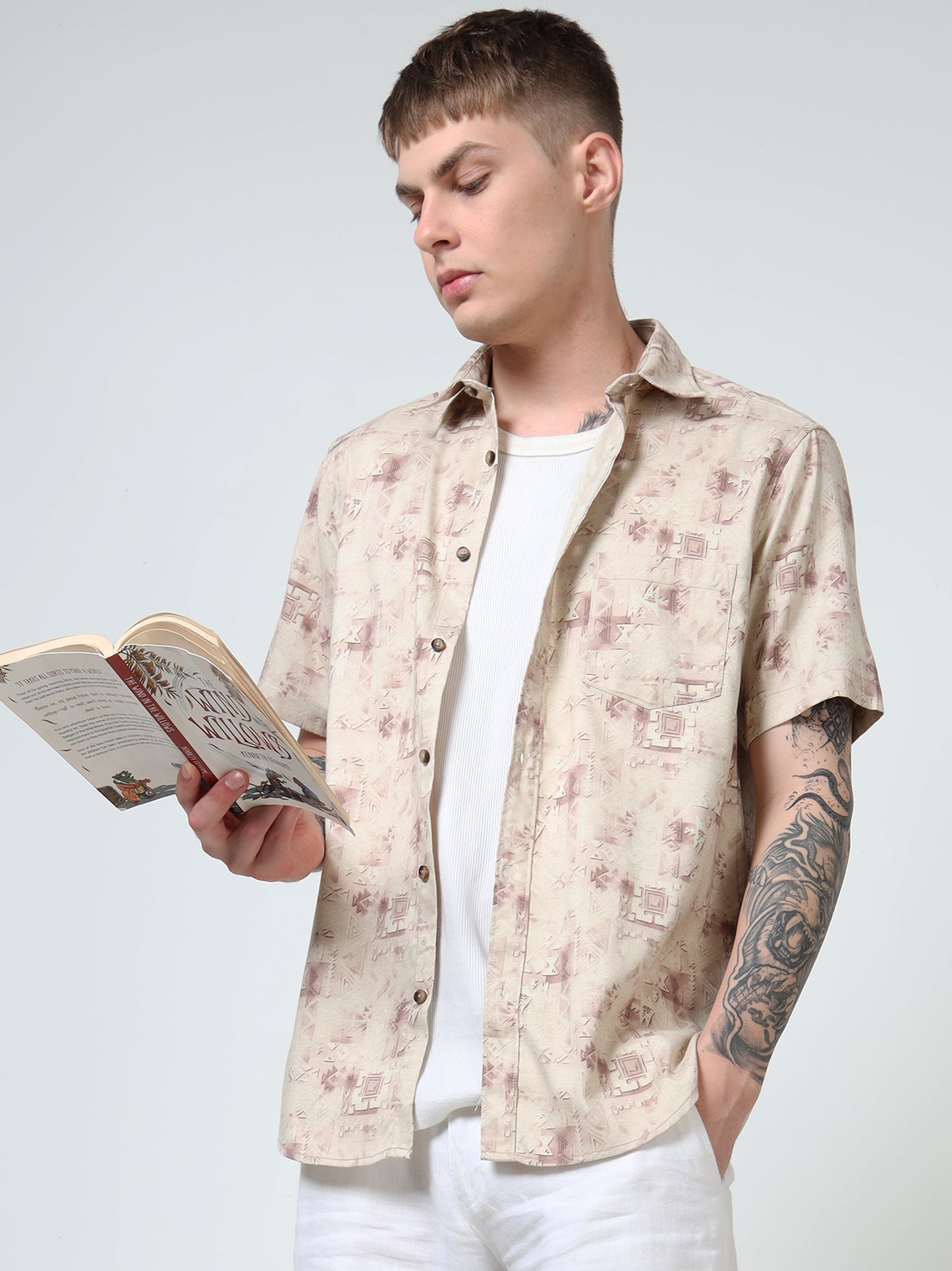 Martin Smith Men’s Regular Fit Cotton Half Sleeves Casual Shirt
