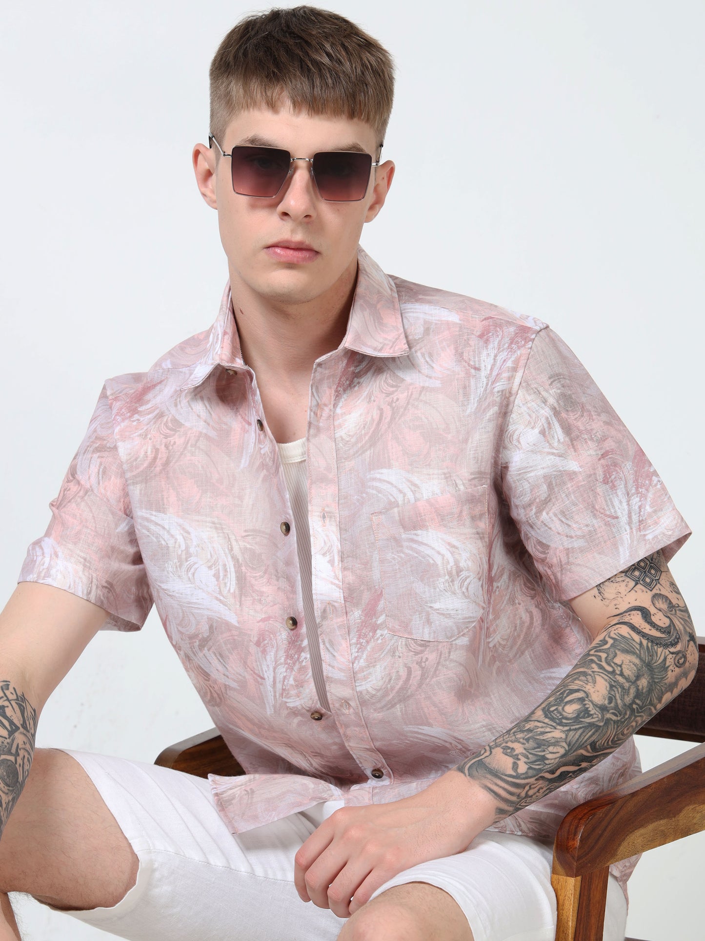 Martin Smith Men’s Regular Fit Cotton Half Sleeves Casual Shirt