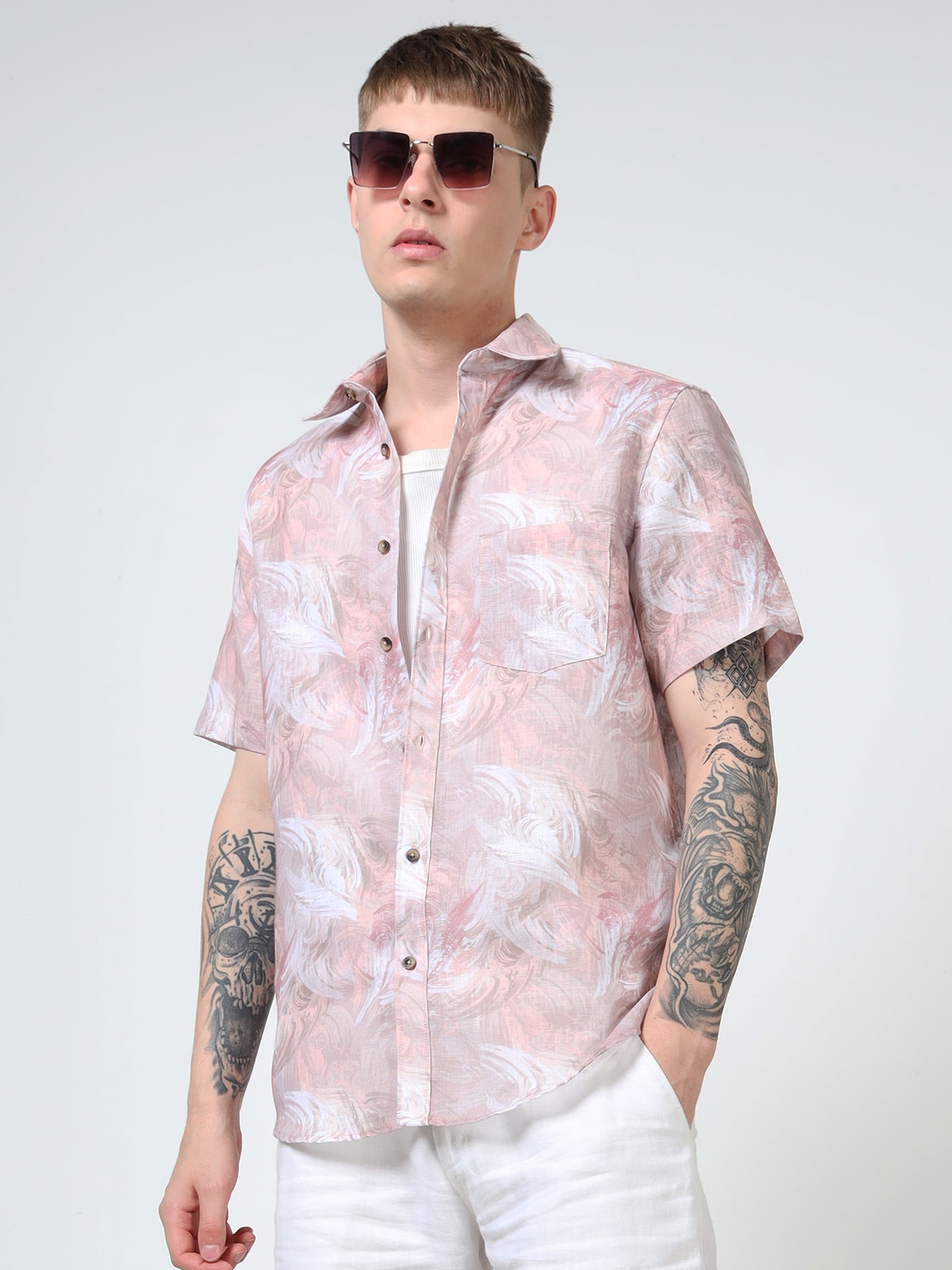 Martin Smith Men’s Regular Fit Cotton Half Sleeves Casual Shirt