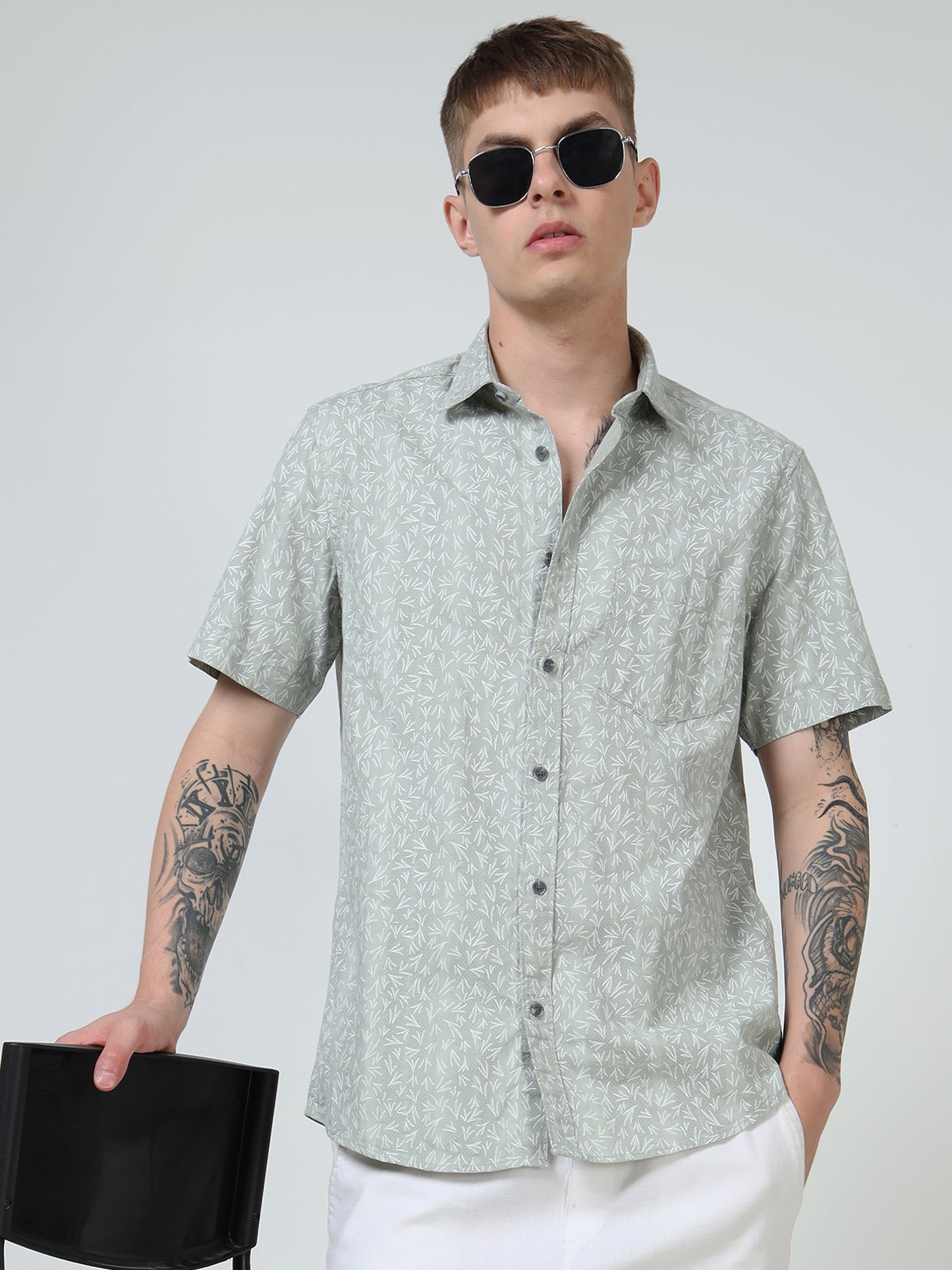 Martin Smith Men’s Regular Fit Cotton Half Sleeves Casual Shirt