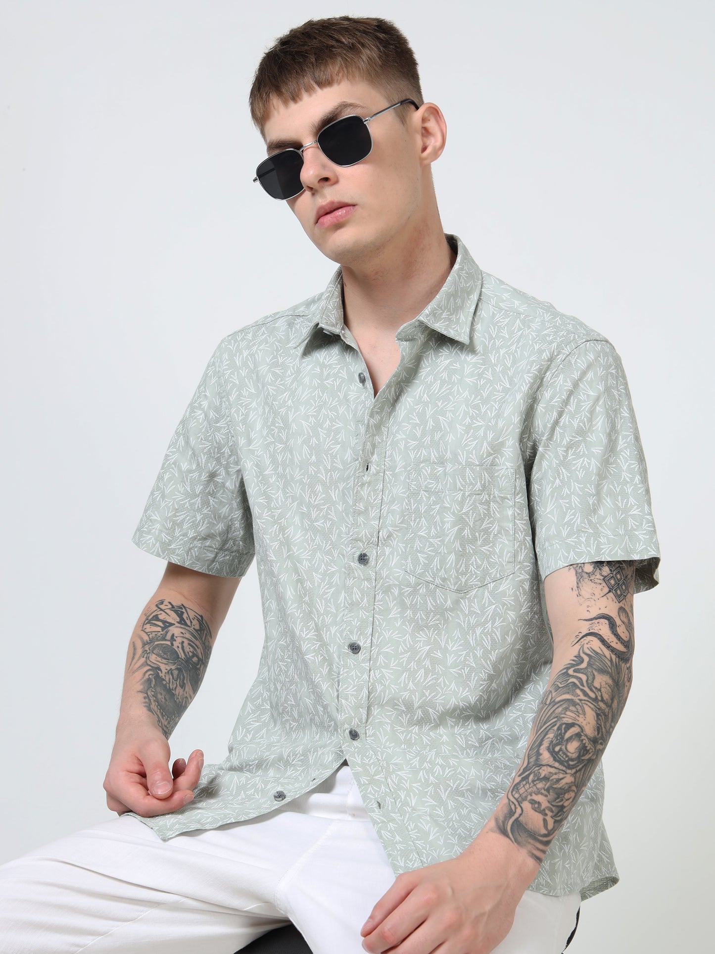Martin Smith Men’s Regular Fit Cotton Half Sleeves Casual Shirt