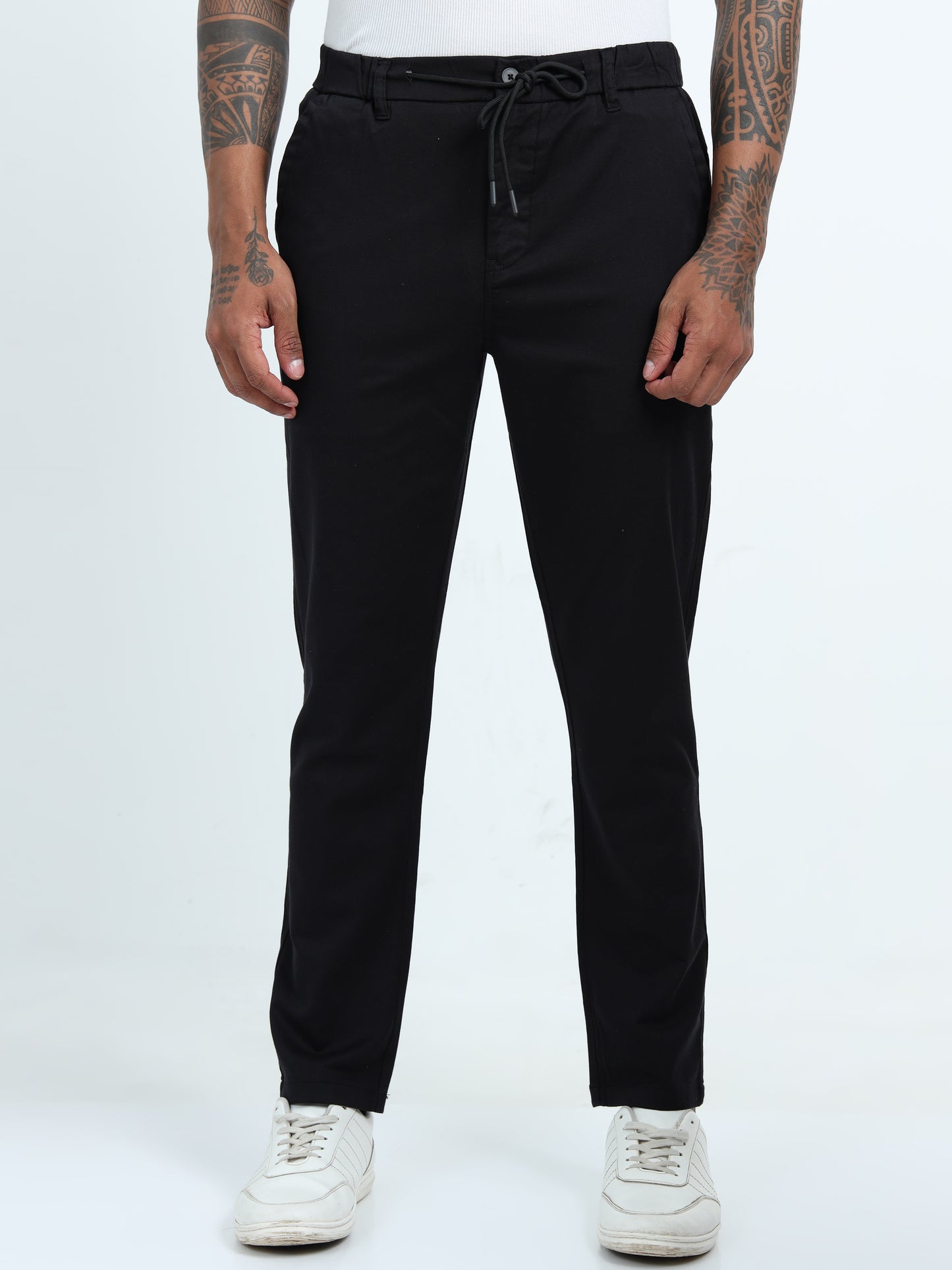 Jet Black Relaxed Trousers