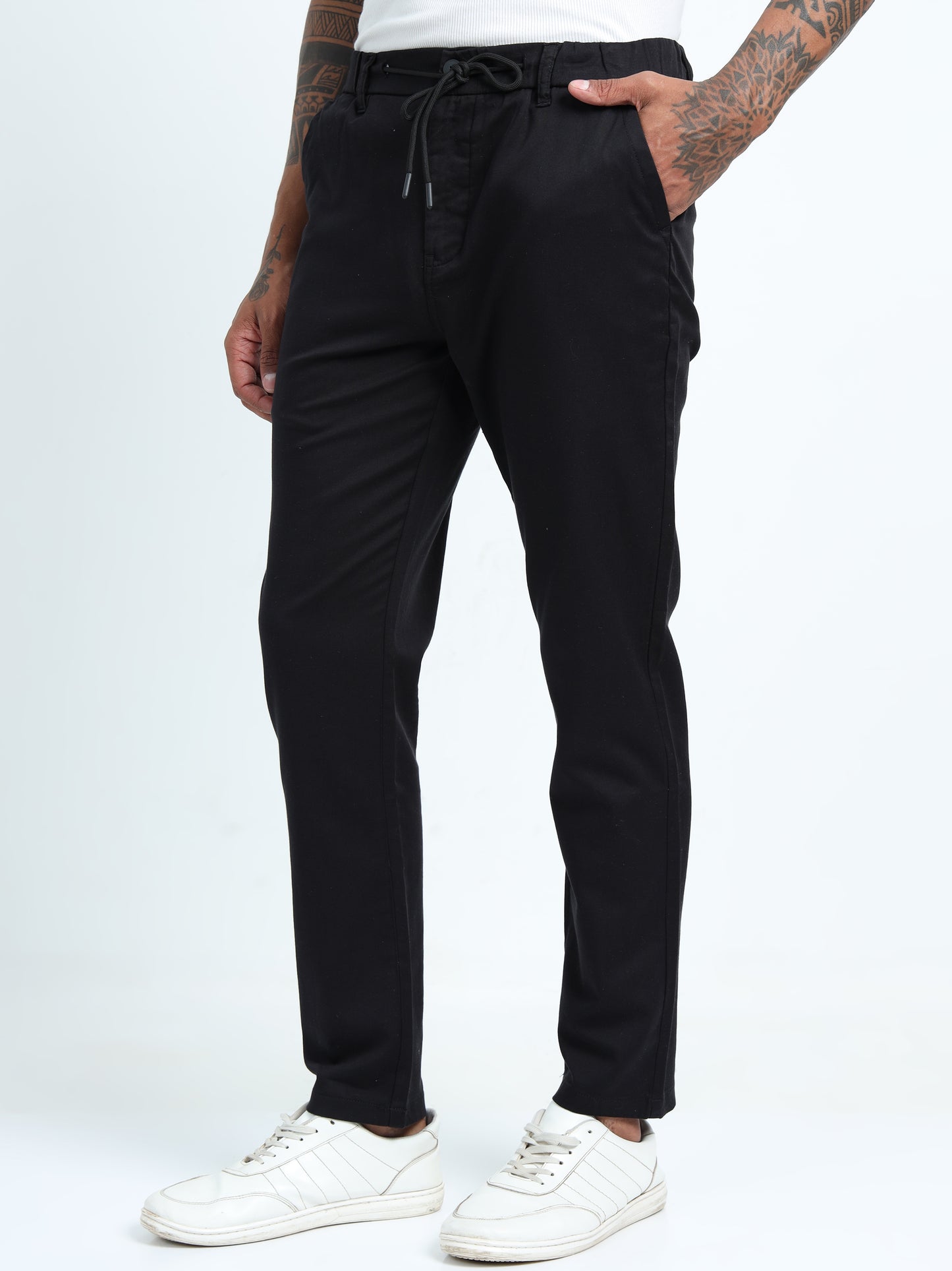Jet Black Relaxed Trousers