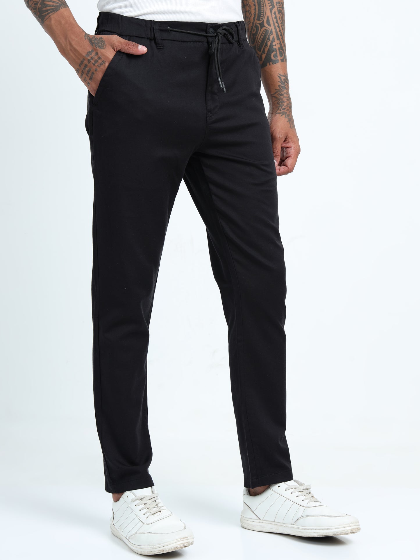 Jet Black Relaxed Trousers