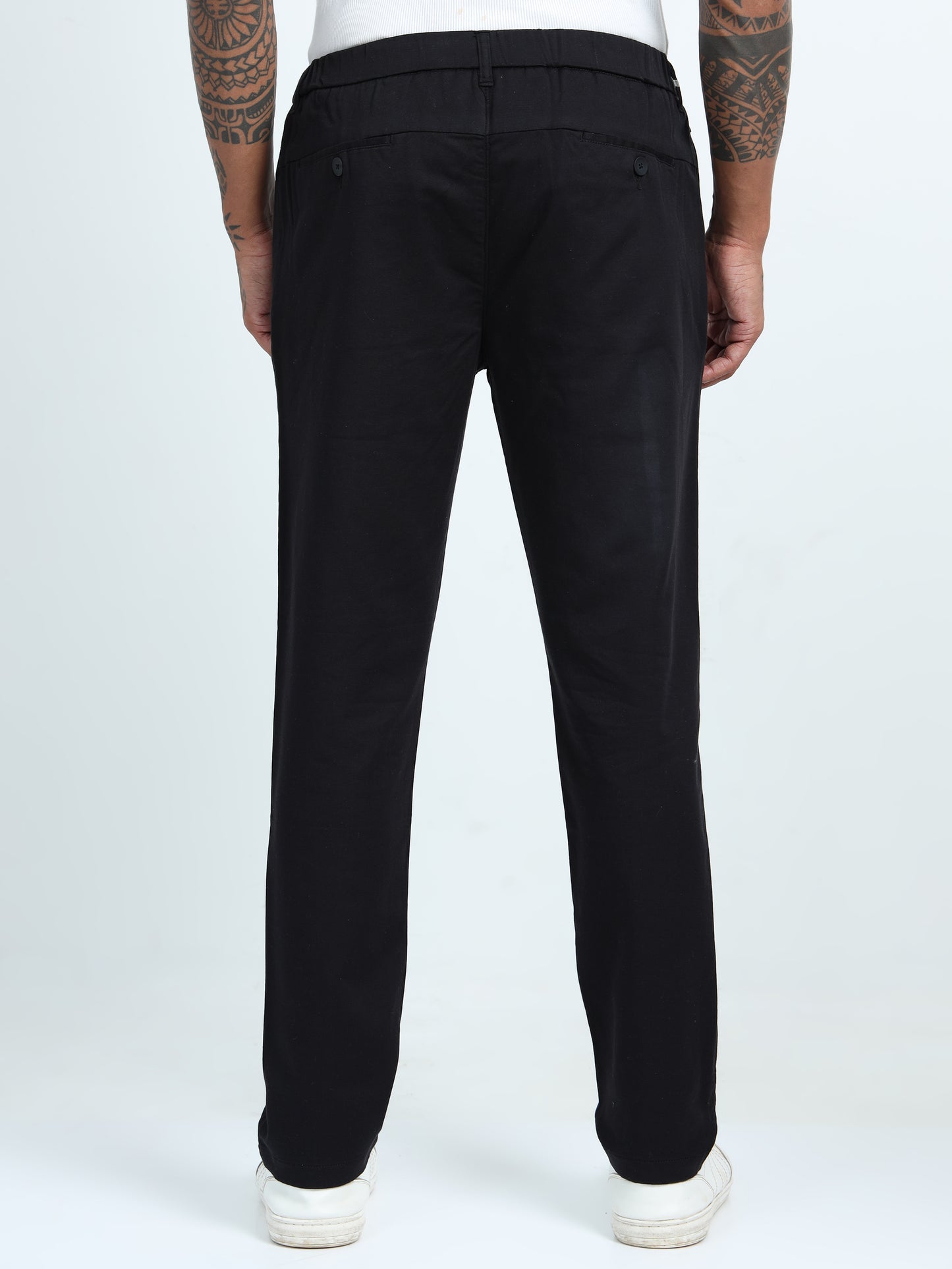 Jet Black Relaxed Trousers