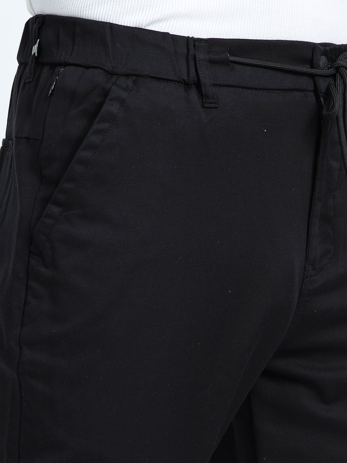 Jet Black Relaxed Trousers