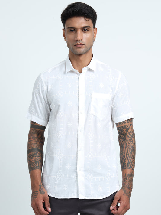 White Embroidered Shirt