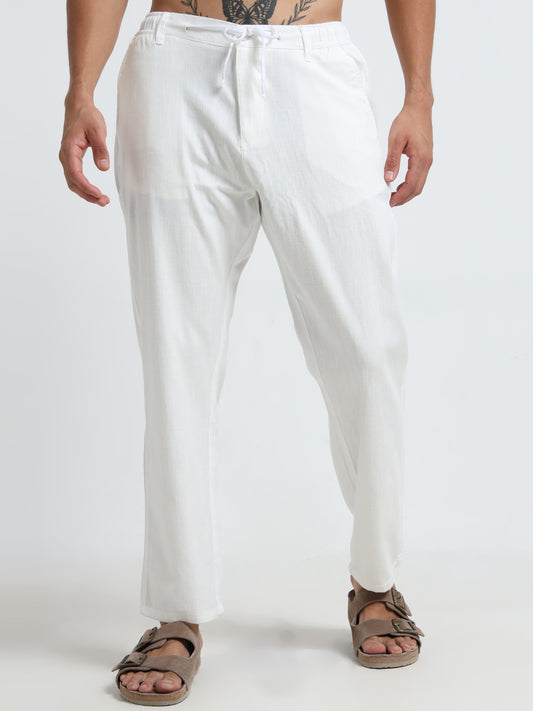 White - Pure Linen Pants