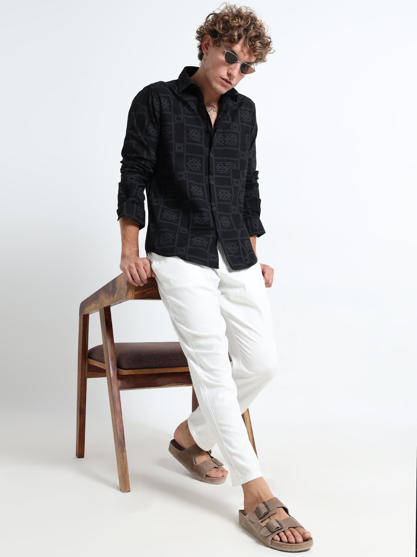 Black Air-supply printed shirt