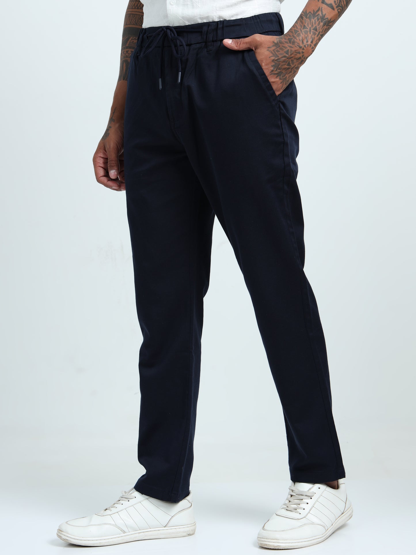 Navy Blue Relaxed Trousers