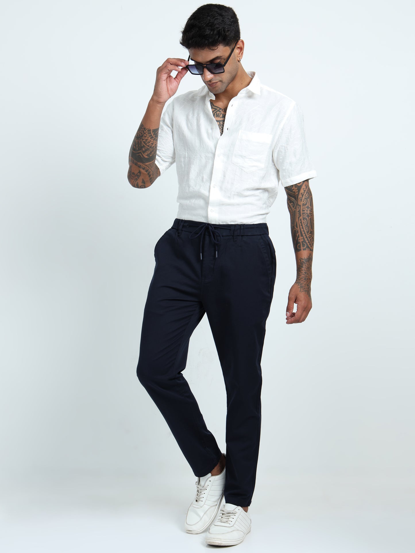 Navy Blue Relaxed Trousers