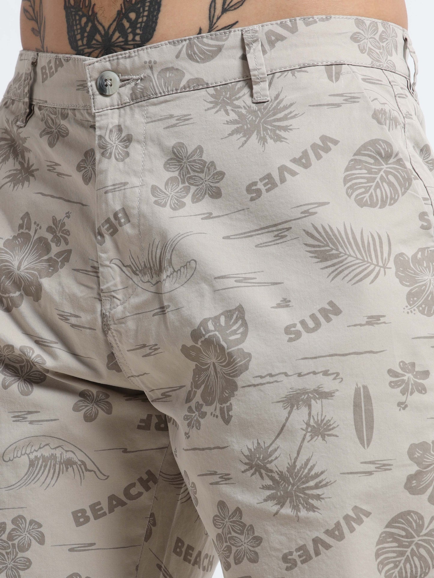 Land and water printed shorts