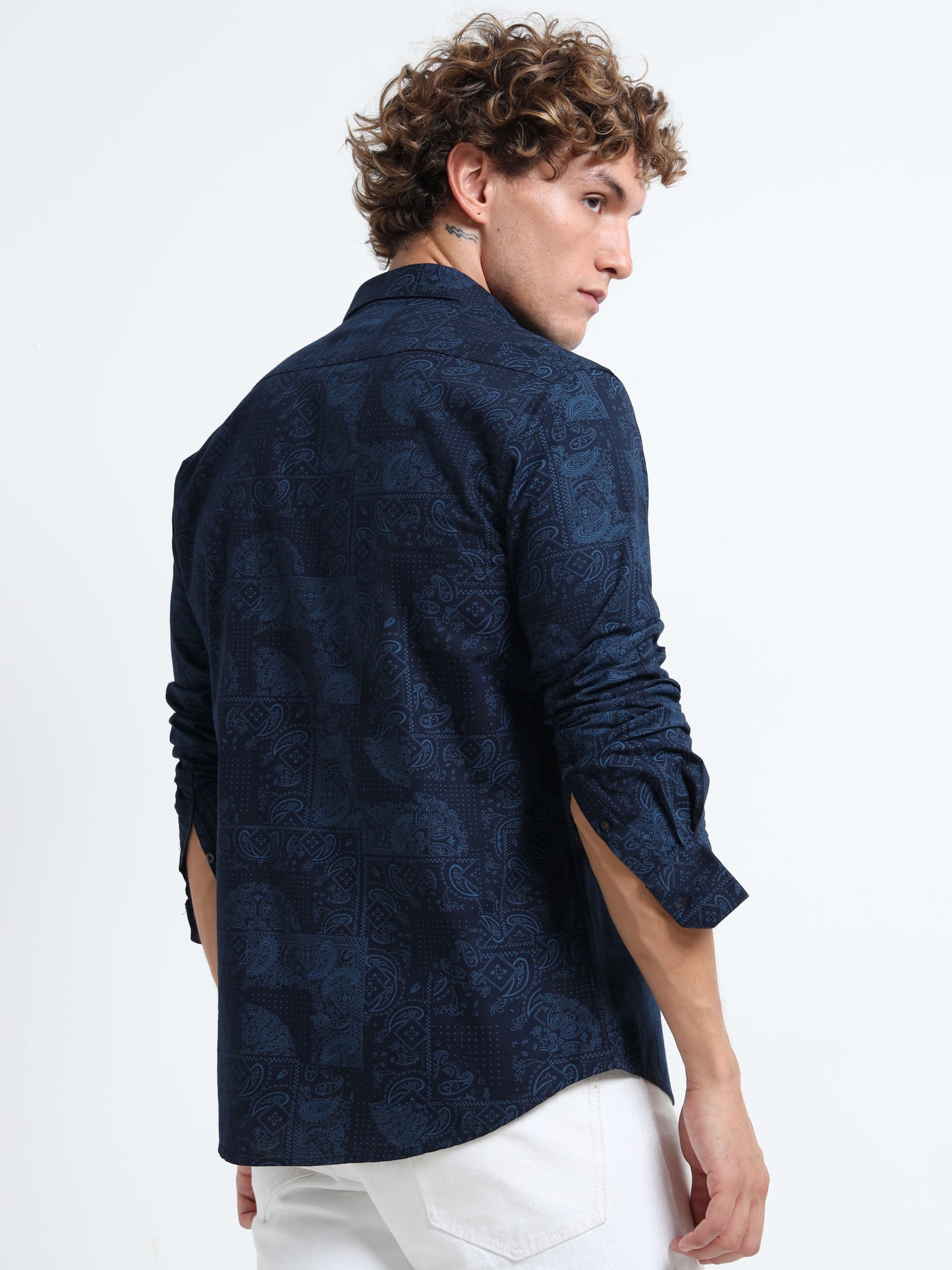 Dark blue Air-supply printed shirt