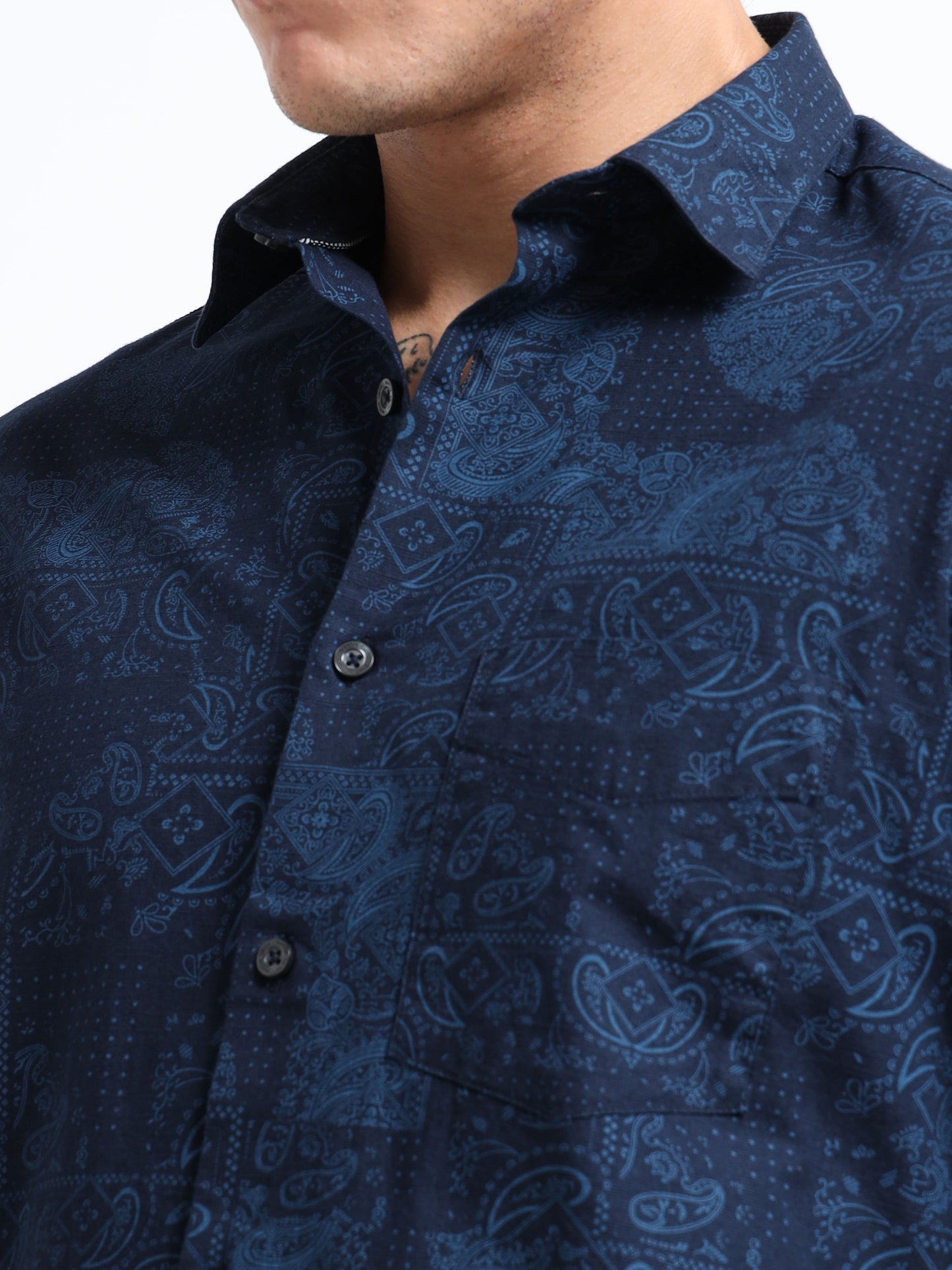 Dark blue Air-supply printed shirt
