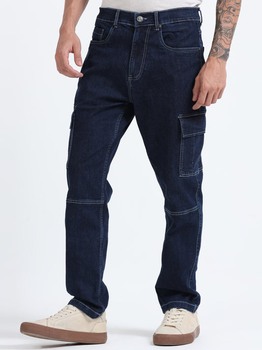 Light Fade Stretchable Cargo Jeans