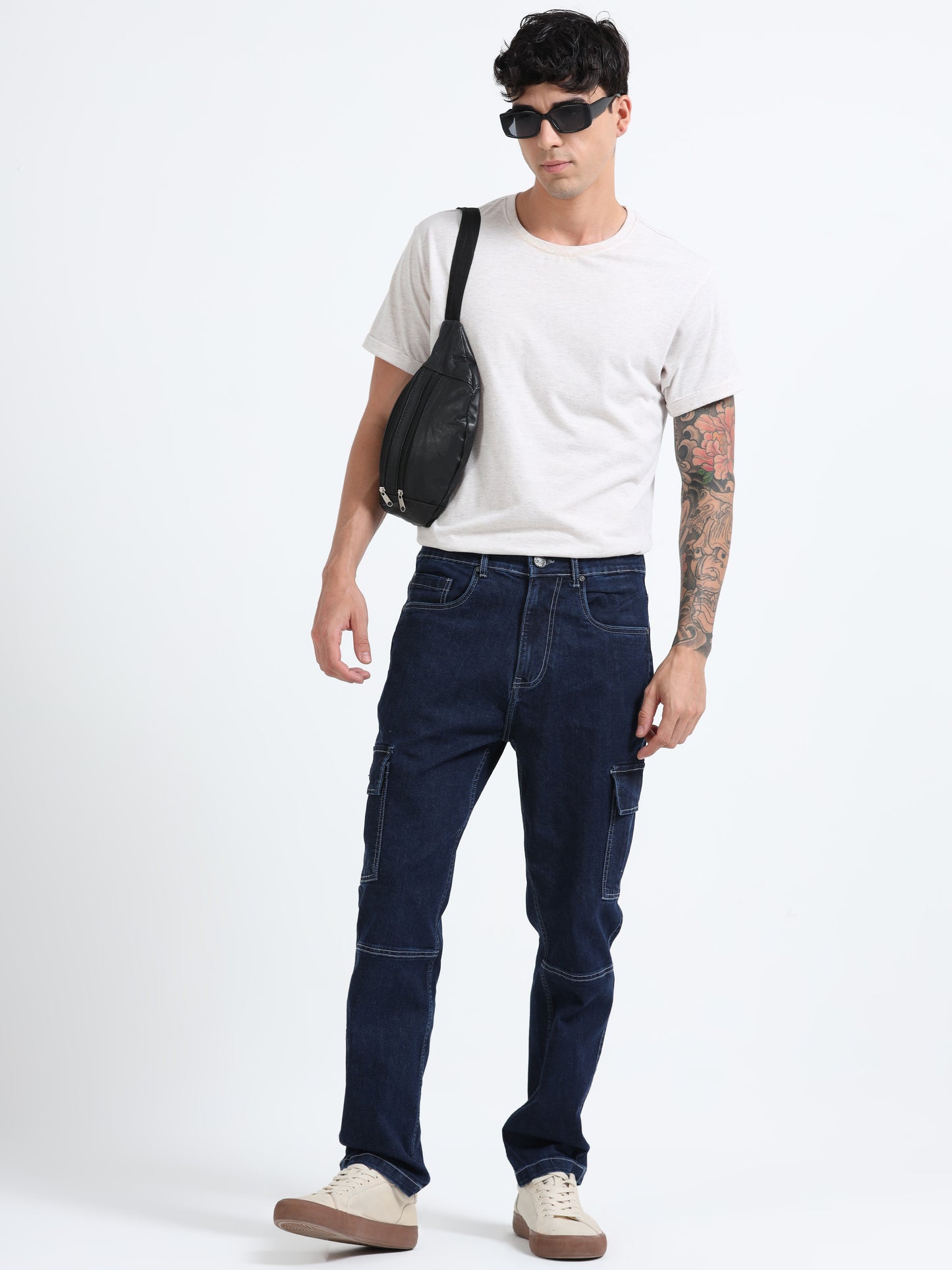 Light Fade Stretchable Cargo Jeans