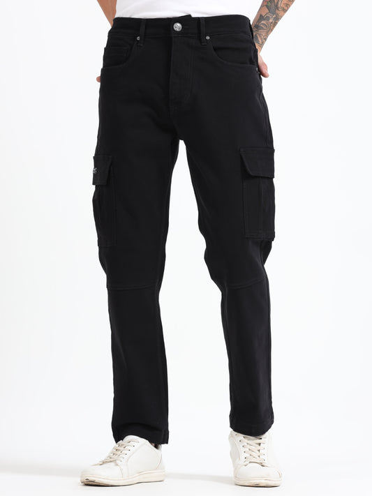 Black Denim Cargos