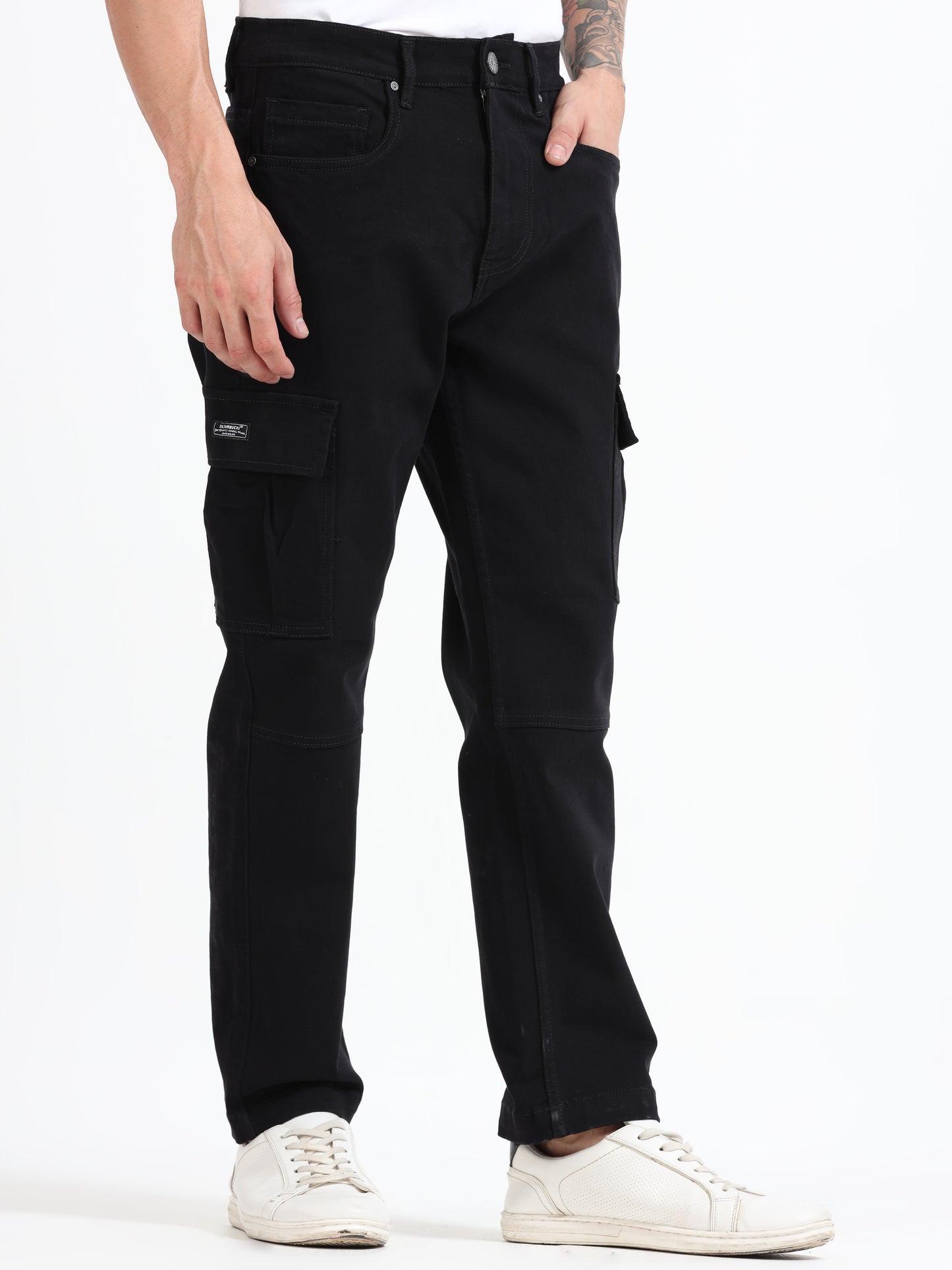 Black Denim Cargos