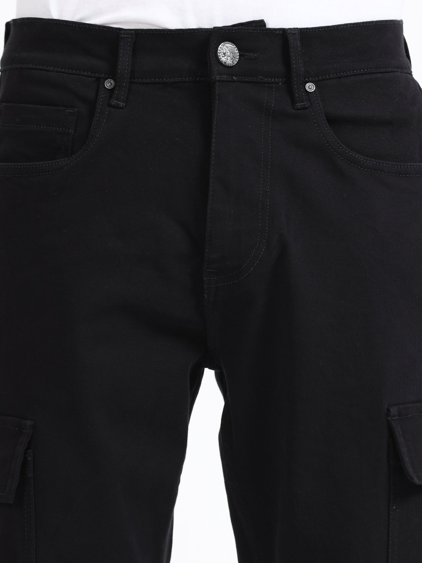 Black Denim Cargos