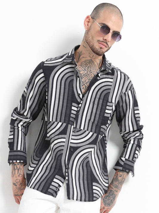 Martin Smith Abstract Print Shirt