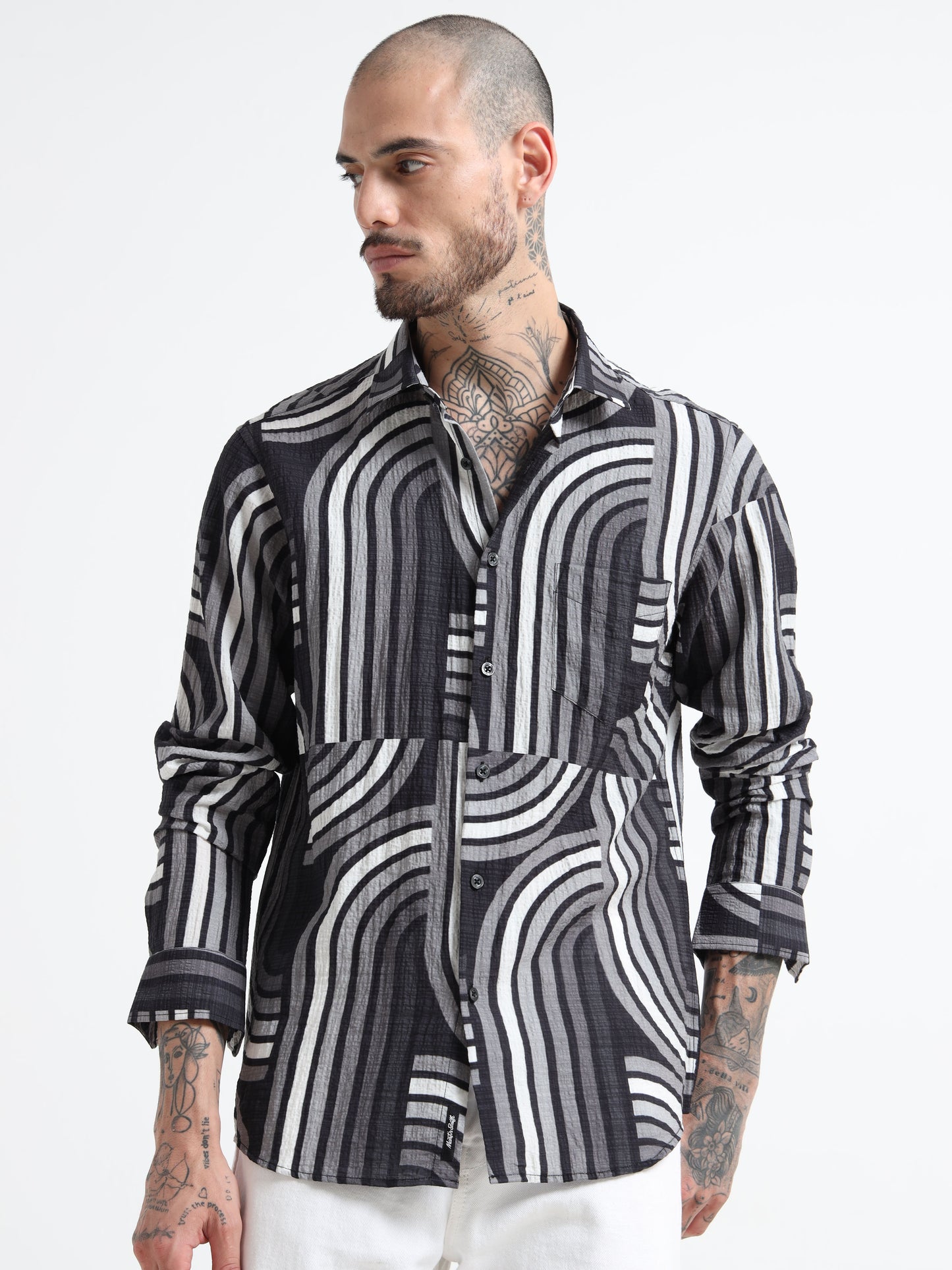 Martin Smith Abstract Print Shirt