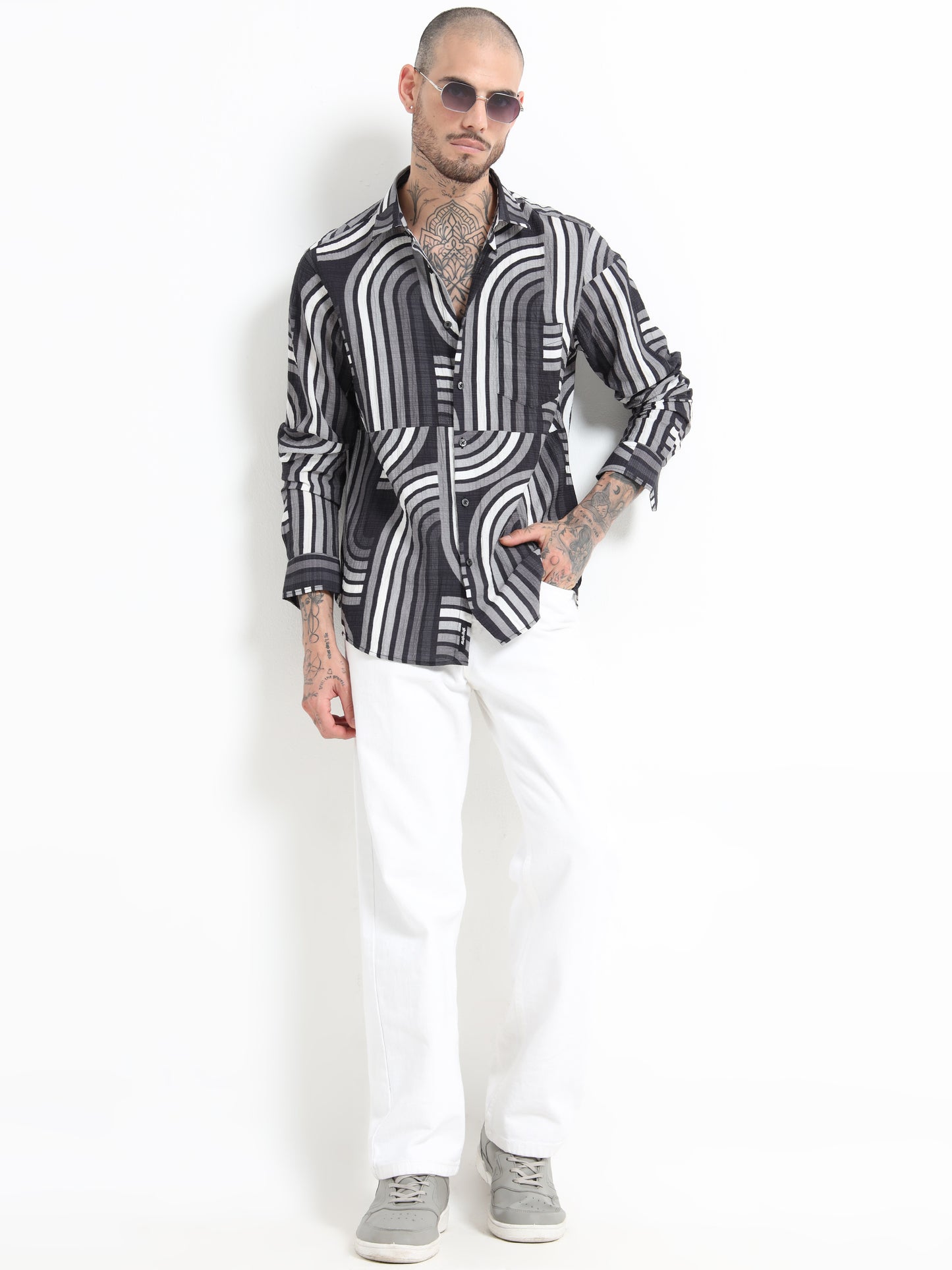 Martin Smith Abstract Print Shirt