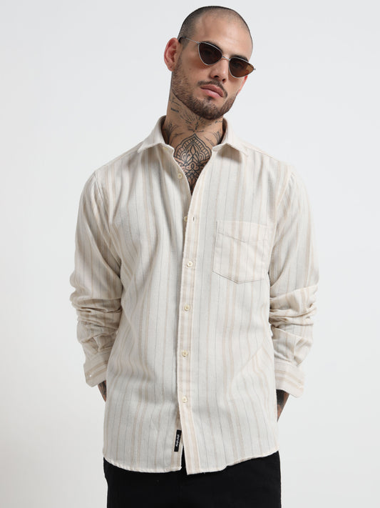 Martin Smith Linen - Cotton Striped Shirt