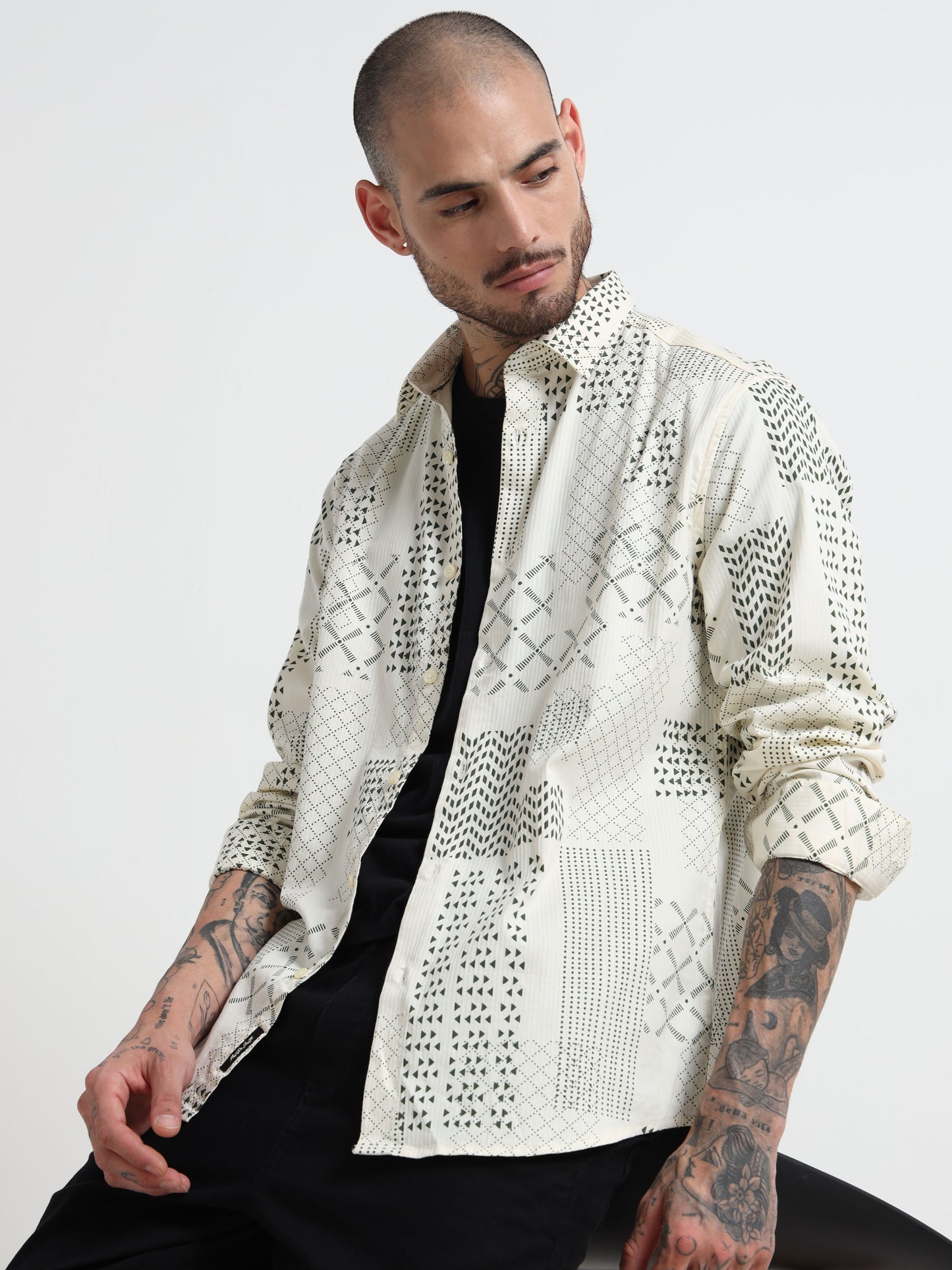 Martin Smith Geometric Print Shirt