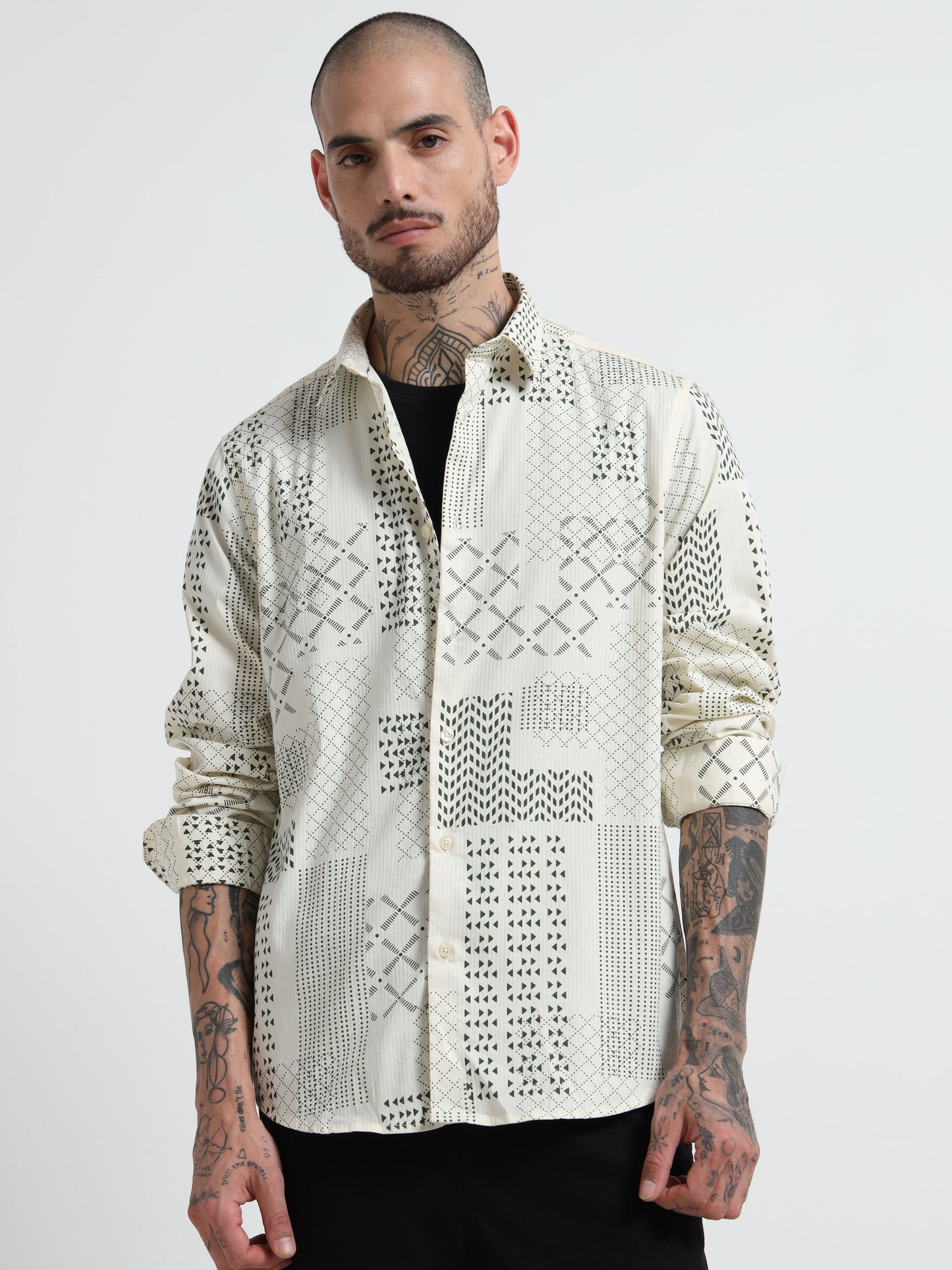 Martin Smith Geometric Print Shirt