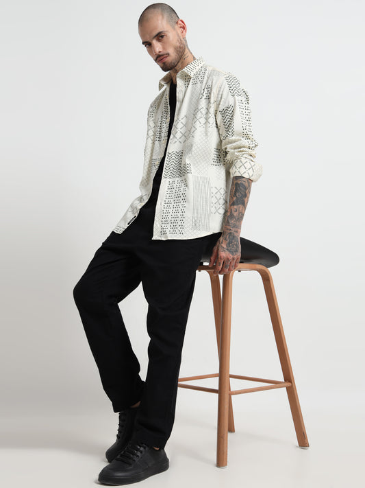 Martin Smith Geometric Print Shirt