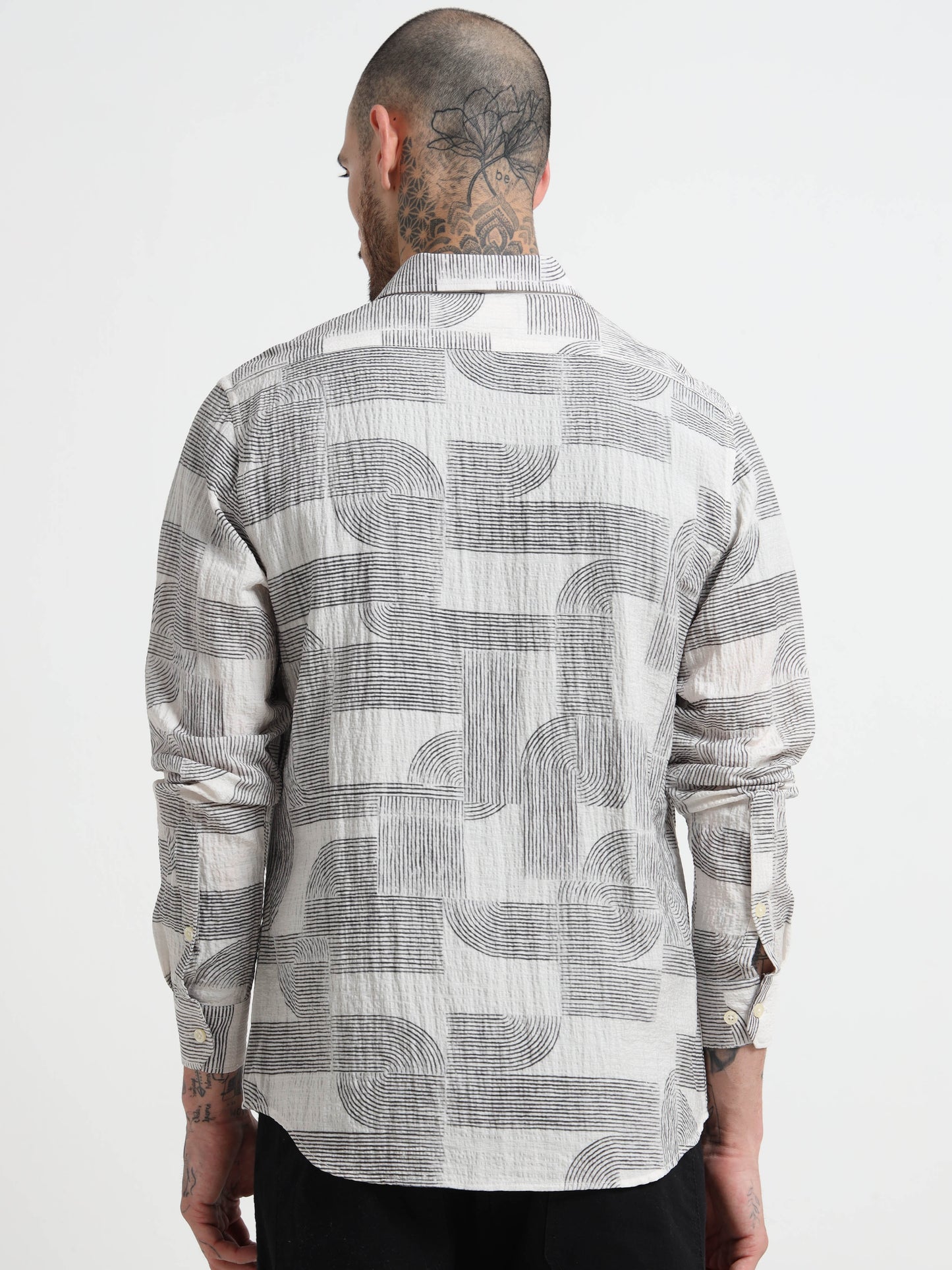 Martin Smith Abstract Print Cotton Shirt