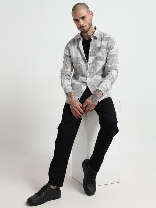 Martin Smith Abstract Print Cotton Shirt