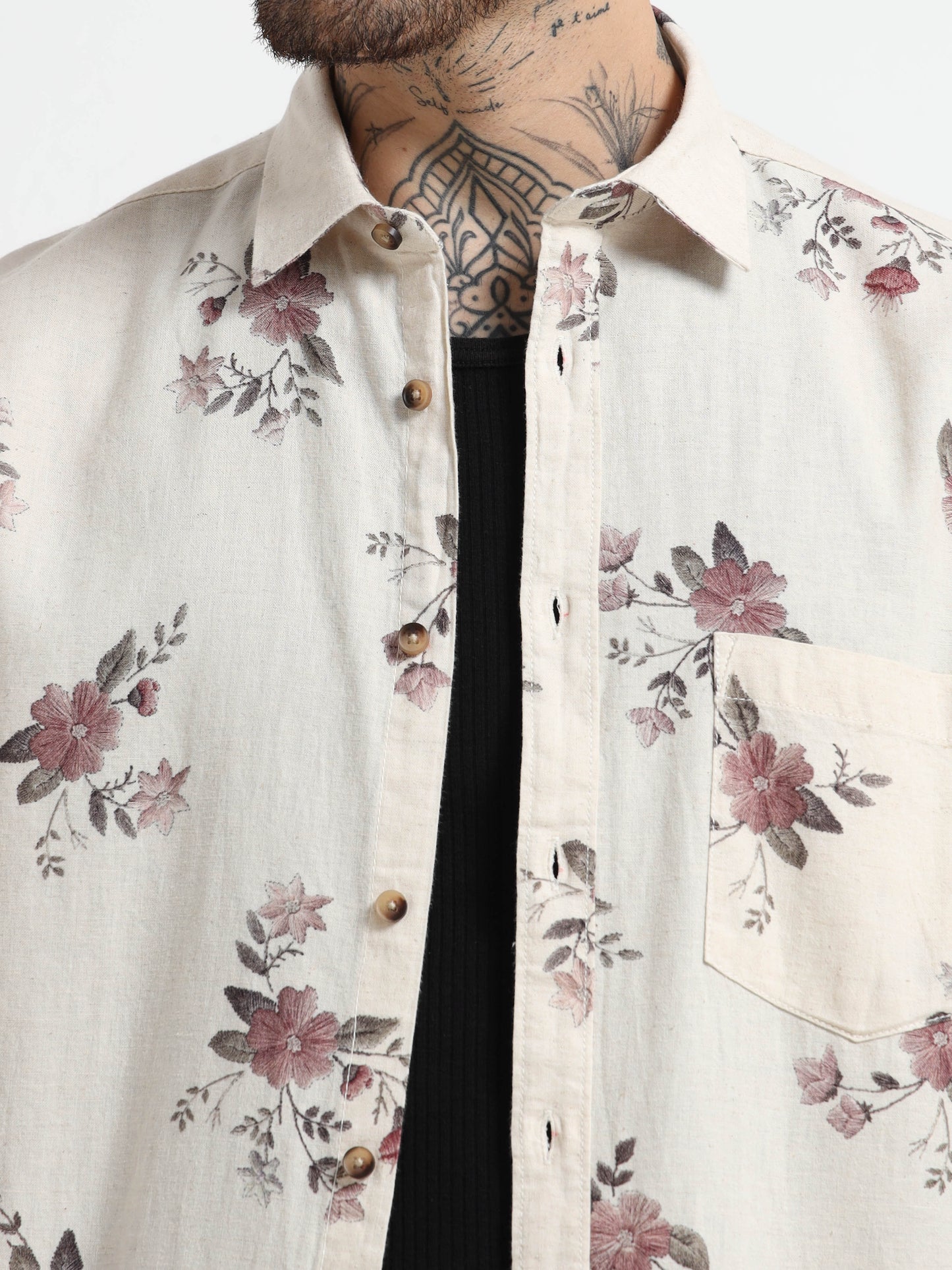 Floral Print Half Sleeve Shirt
