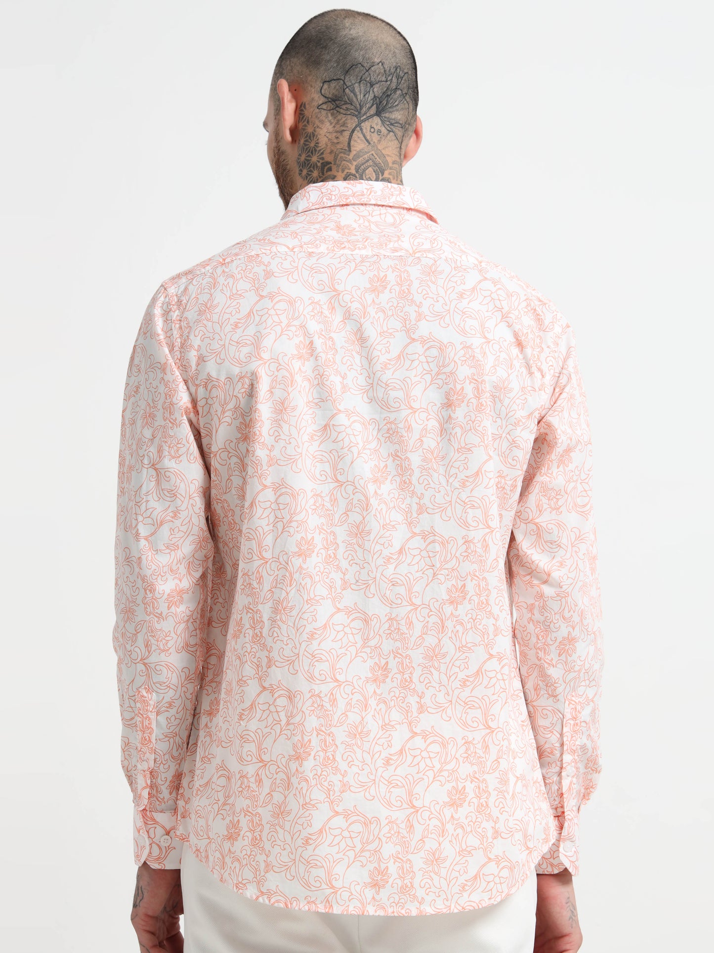 Martin Smith Peach & White Floral Shirt