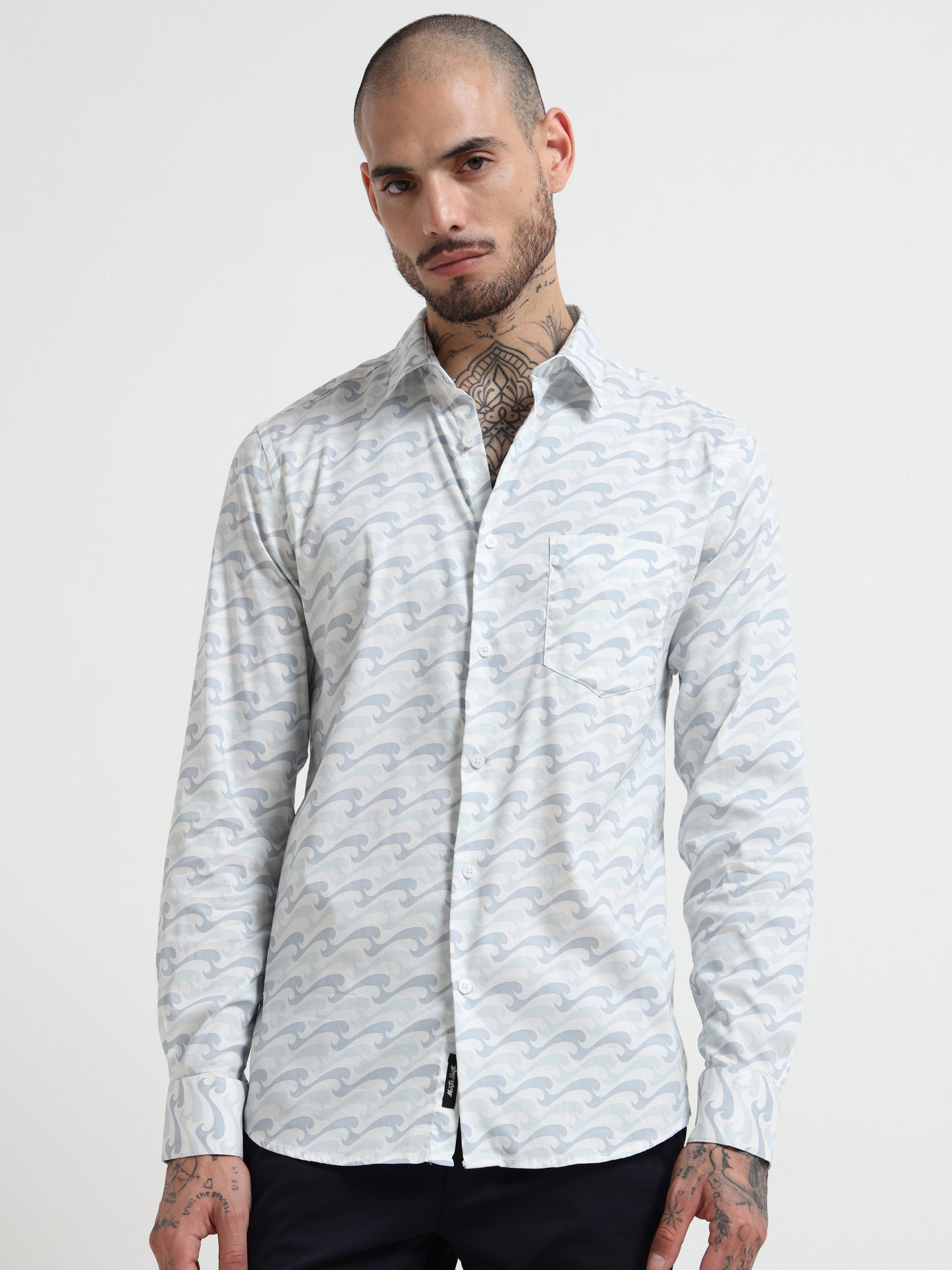 Wave Print Cotton Shirt